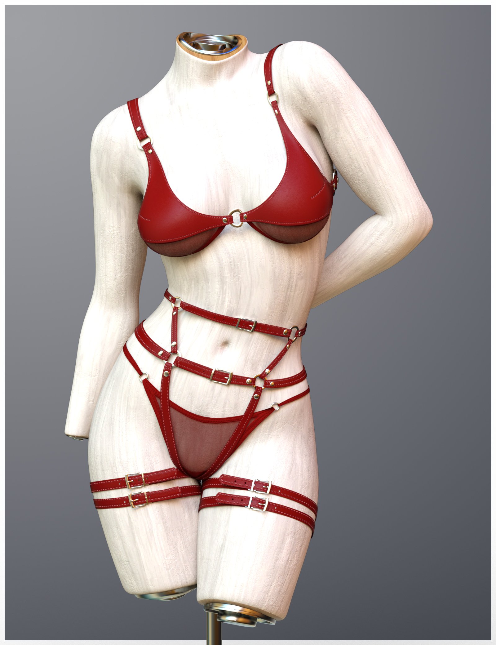X Fashion Garter Belt Set for Genesis 9 by: xtrart-3d, 3D Models by Daz 3D
