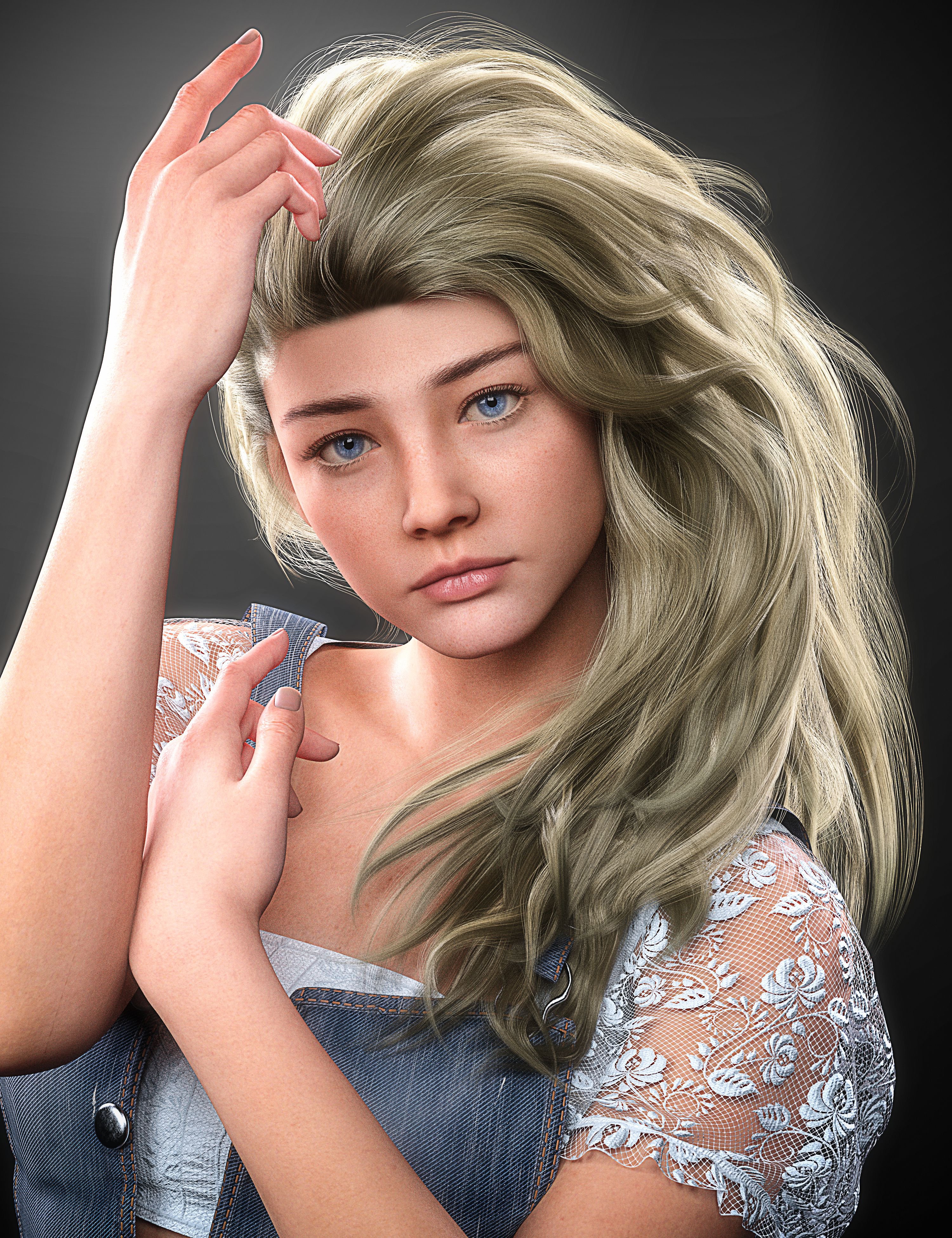 Xue Hair for Genesis 9 by: Ergou, 3D Models by Daz 3D