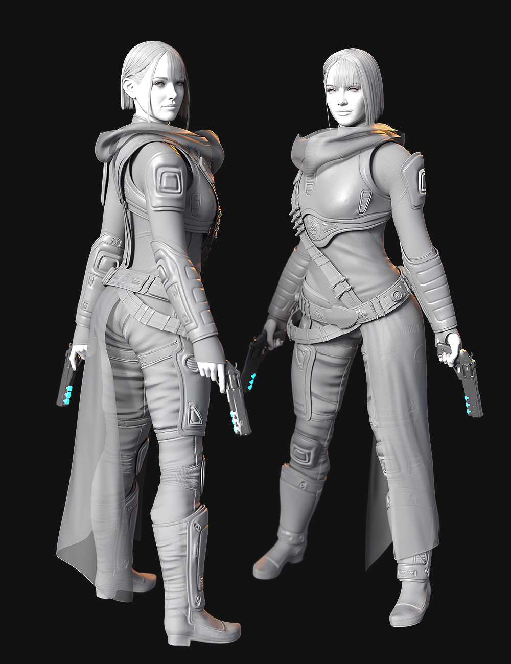 dForce Brenn Sci Fi Outfit for Genesis 9 and 8.1 Females by: Val3dartbiuzpharb, 3D Models by Daz 3D