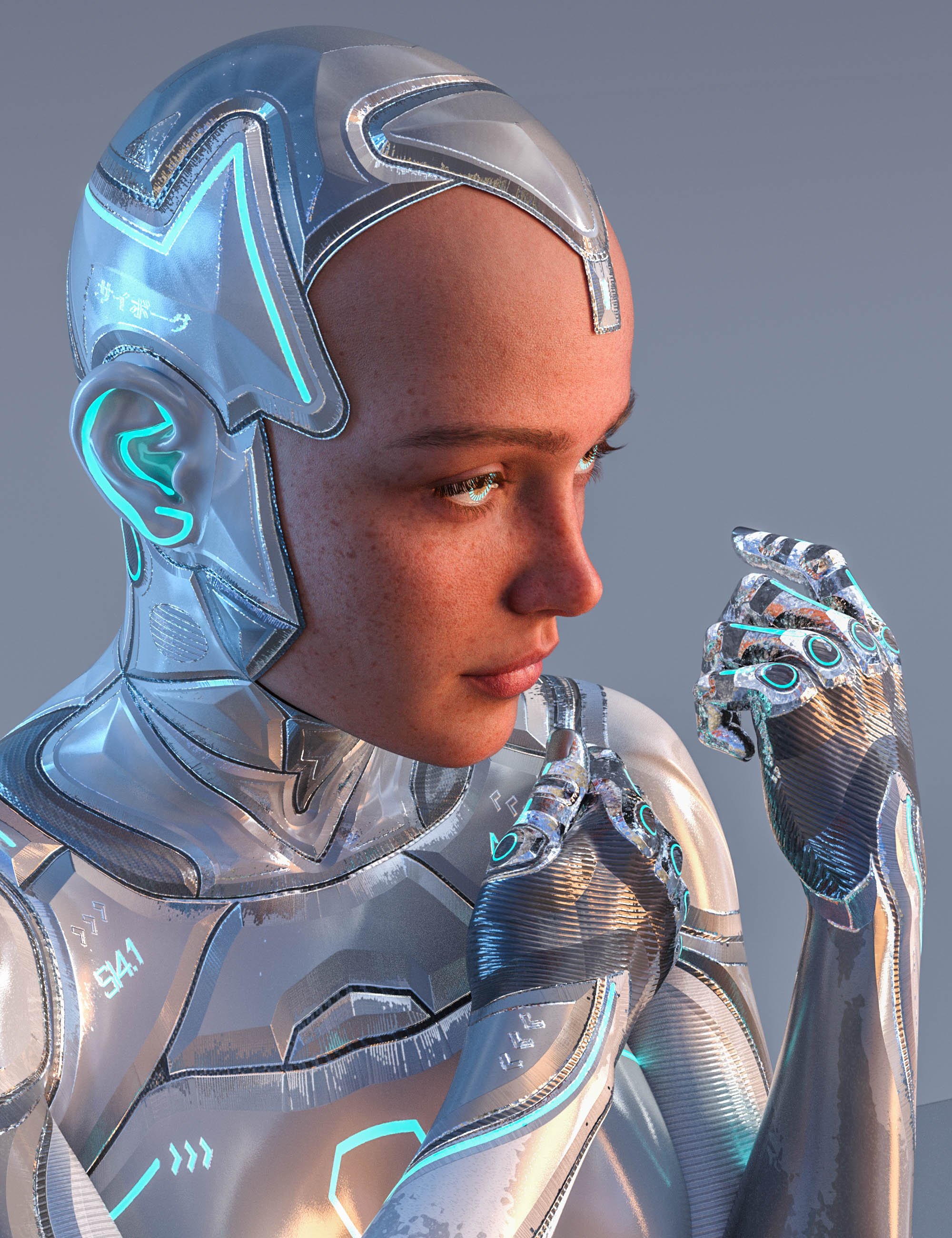 SI4 Cyborg Shell for Genesis 9 by: Demian, 3D Models by Daz 3D