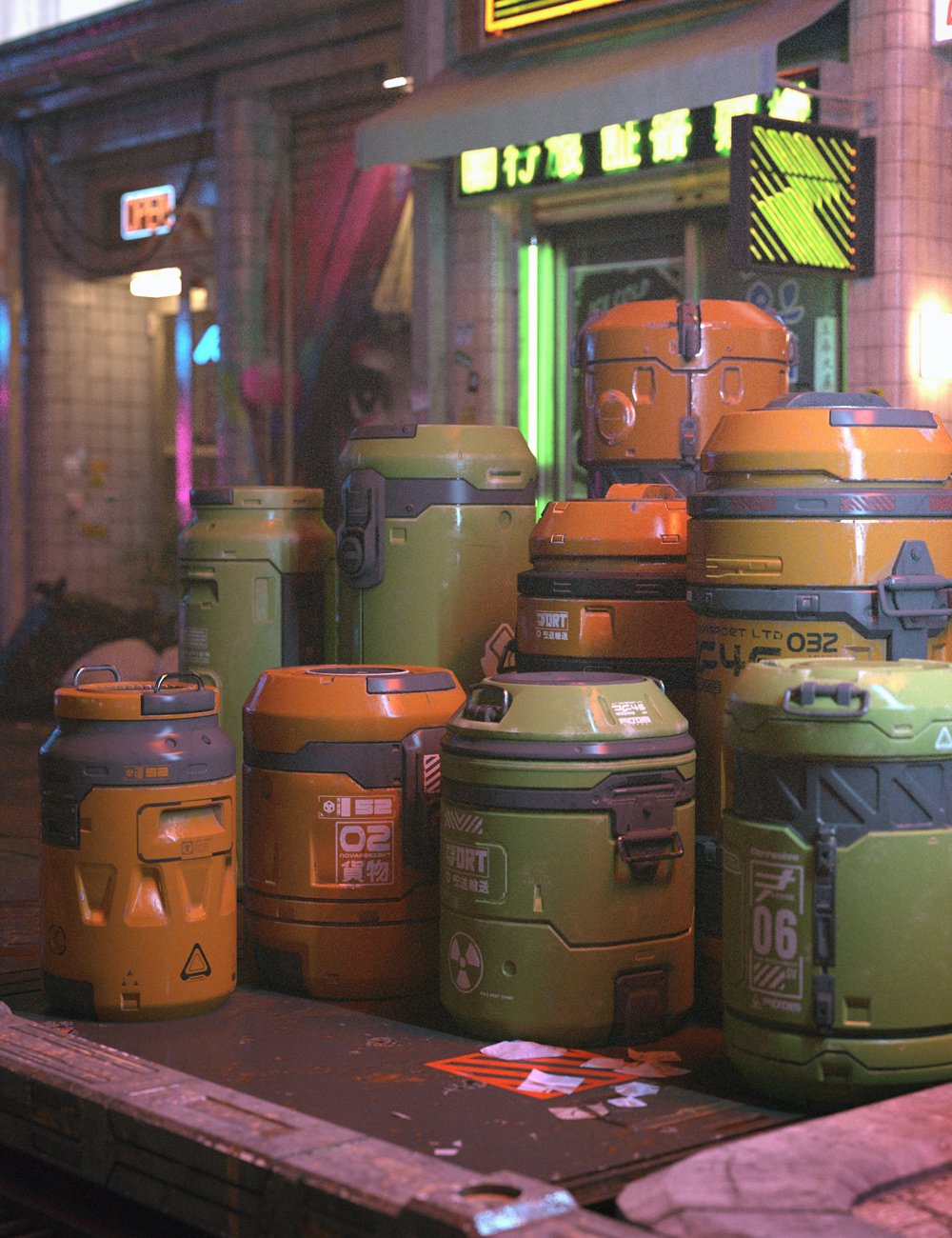 Sci-Fi Props: Barrels EXP by: Stonemason, 3D Models by Daz 3D