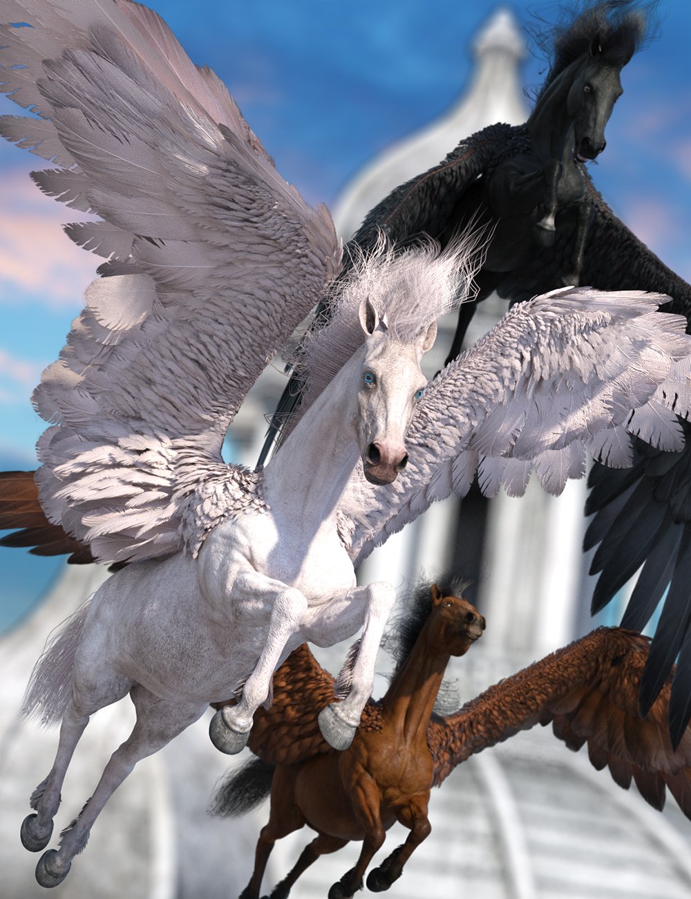 Pegasus Wings Basic Materials Addon for the Daz Horse 3