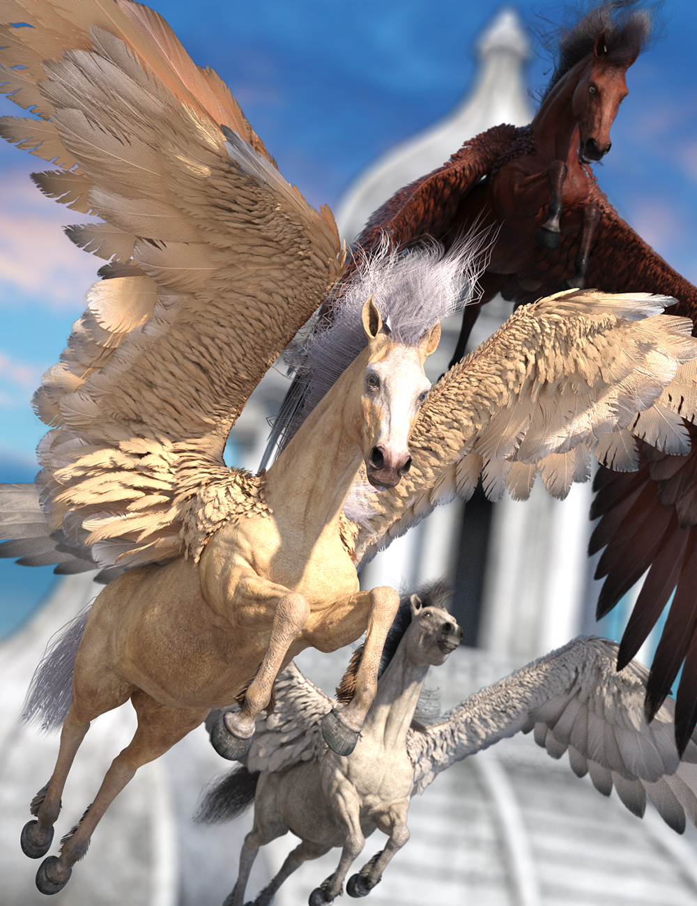 Pegasus Wings Pro Materials Addon for the Daz Horse 3