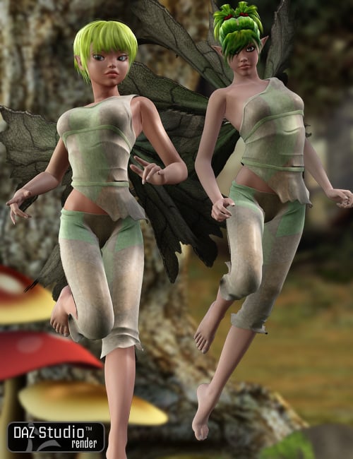Wood Fairy Unimesh Fits by: Barbara Brundon, 3D Models by Daz 3D