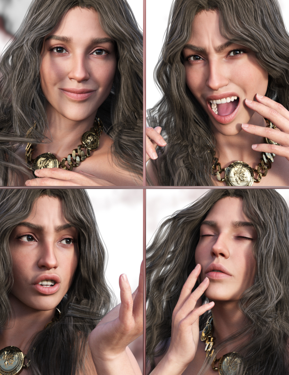 JW Brave Woman Expressions for Olympia 9 by: JWolf, 3D Models by Daz 3D