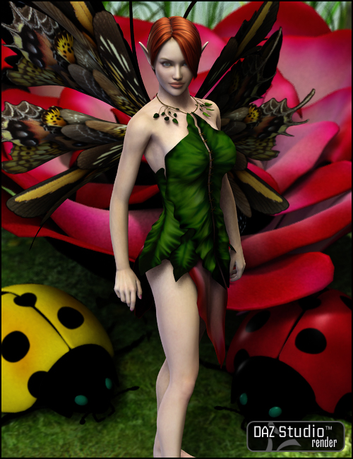Rose Fairy V4 by: Barbara Brundon, 3D Models by Daz 3D