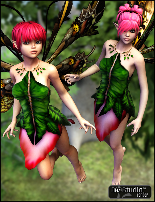 Rose Fairy Unimesh Fits by: Barbara Brundon, 3D Models by Daz 3D
