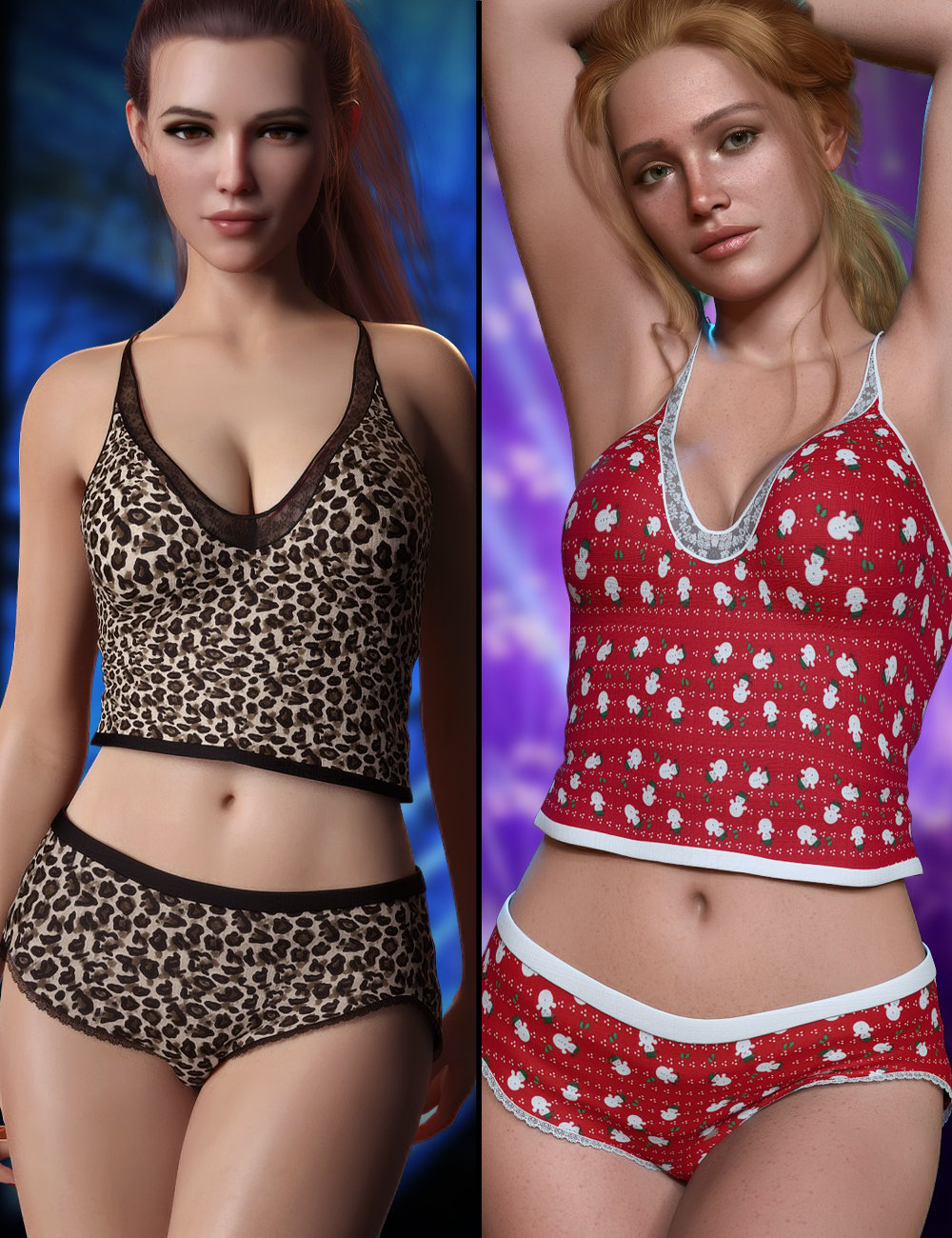 Sweet Dreams Outfit Set for Genesis 9, 8.1, and 8 Female by: Mytilus, 3D Models by Daz 3D