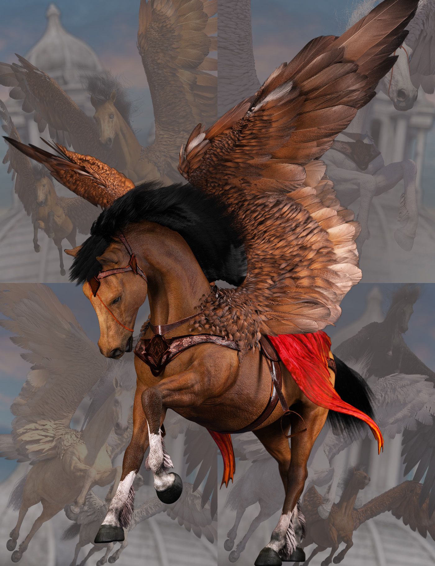Pegasus Bundle for Daz Horse 3 by: , 3D Models by Daz 3D