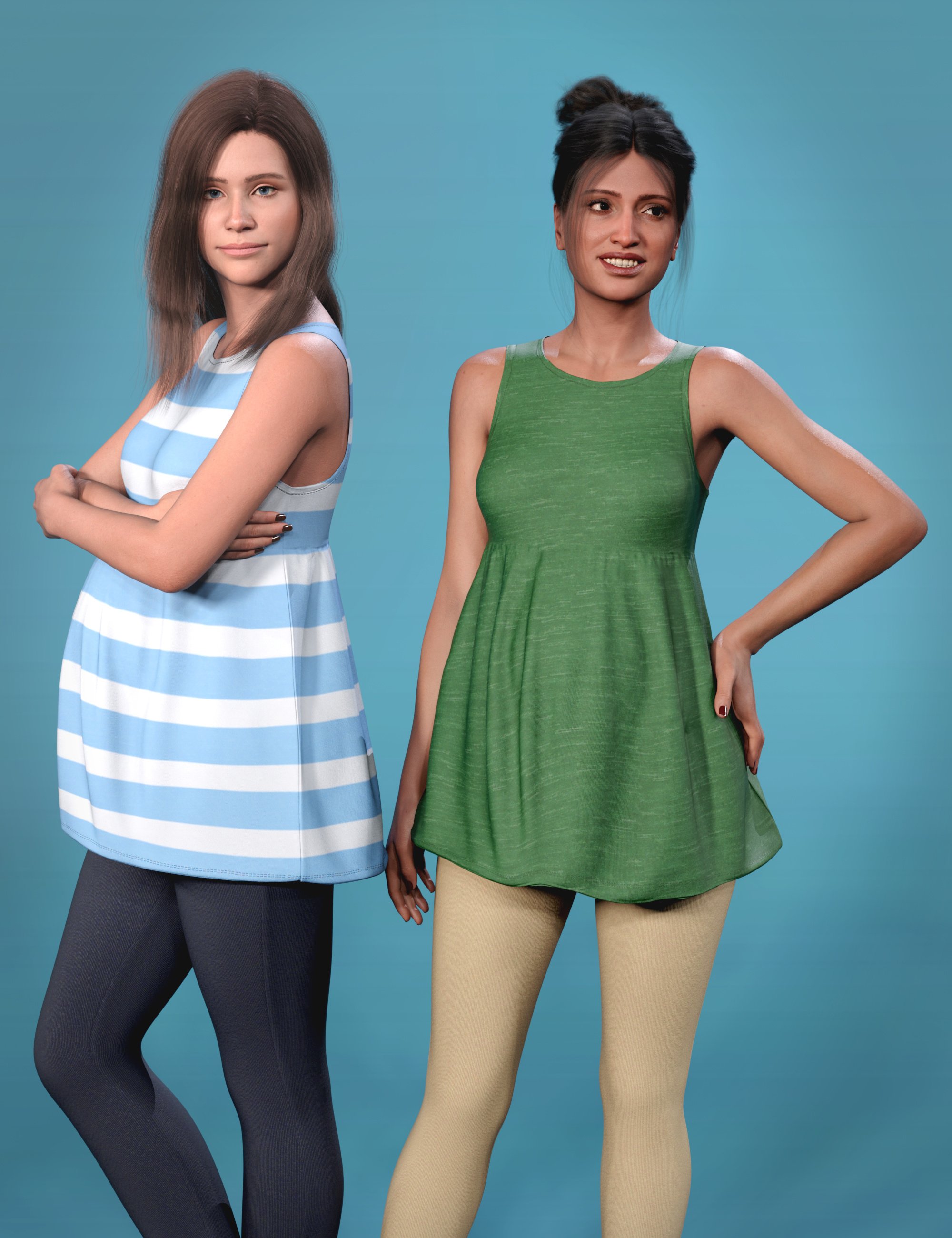 NG dForce Maternity Clothing for Genesis 9 and Olivia 9 by: NewGuy, 3D Models by Daz 3D