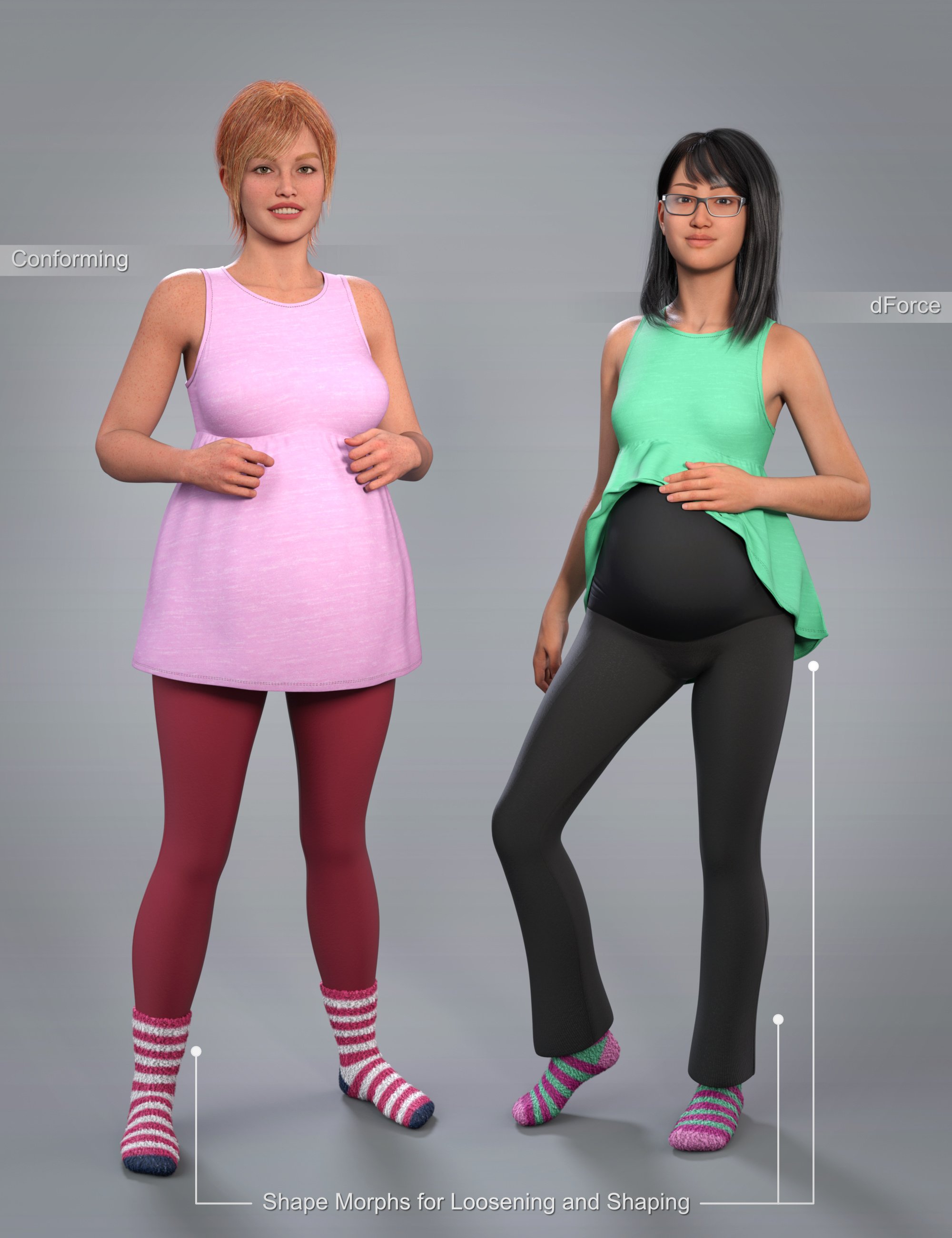 NG dForce Maternity Clothing for Genesis 9 and Olivia 9