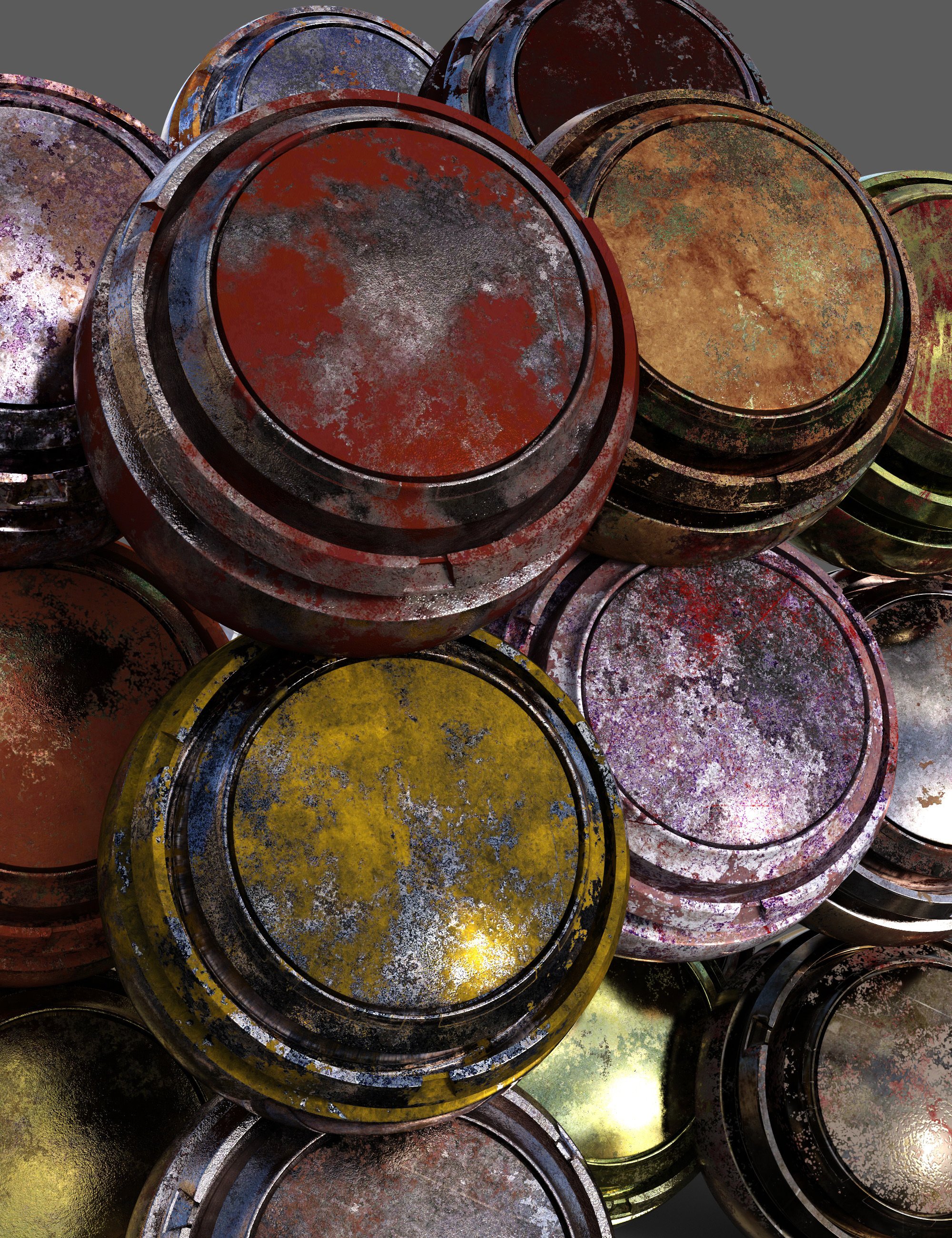 Rusted Metal Iray Shaders - Merchant Resource by: Nelmi, 3D Models by Daz 3D