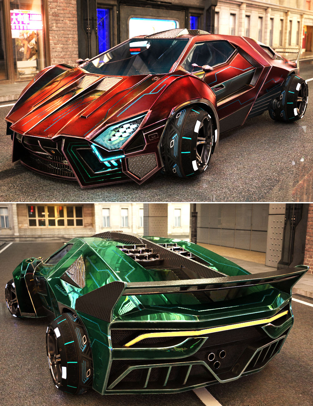 XI Cyber Supercar by: Xivon, 3D Models by Daz 3D