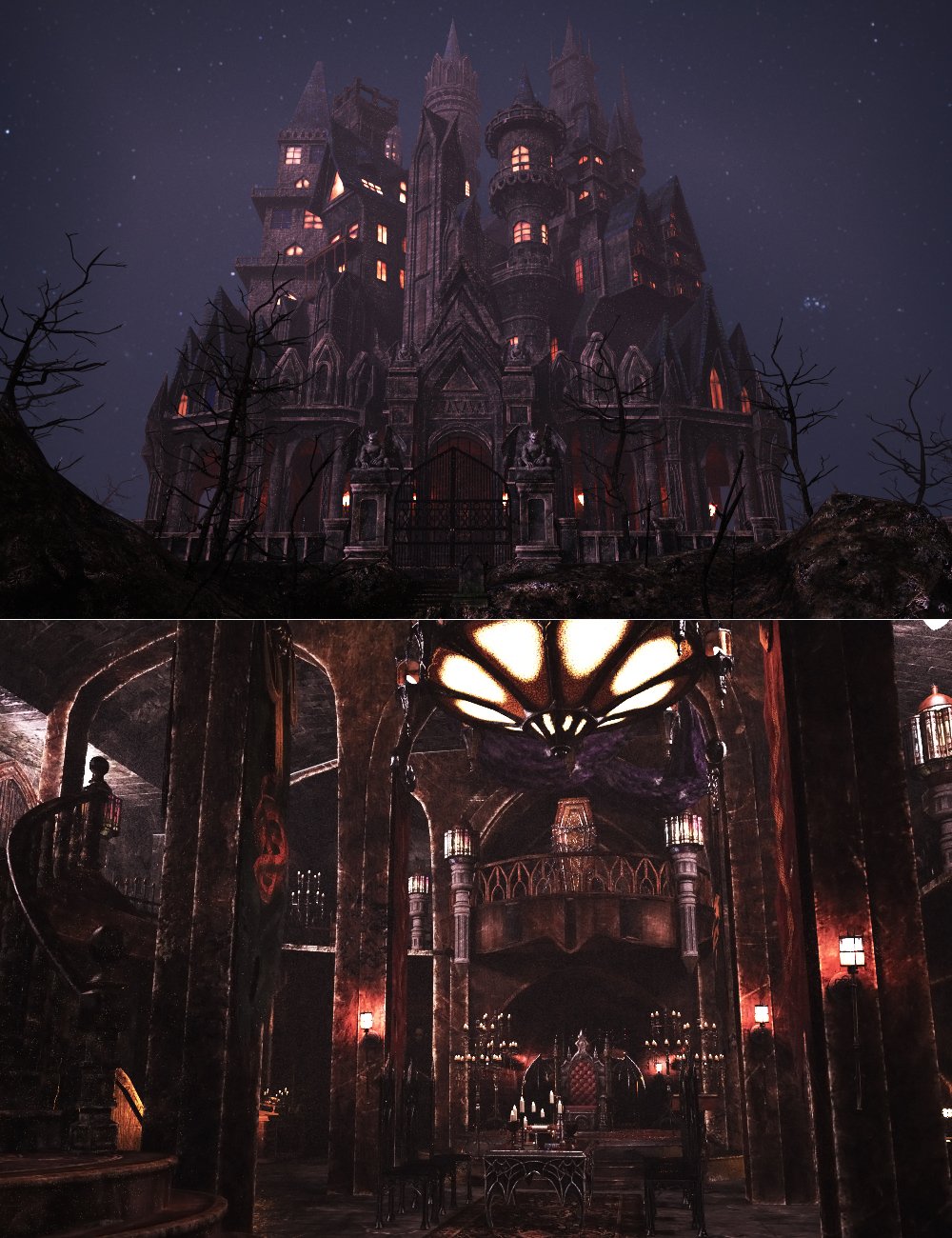 XI Dark Vampire Castle by: Xivon, 3D Models by Daz 3D