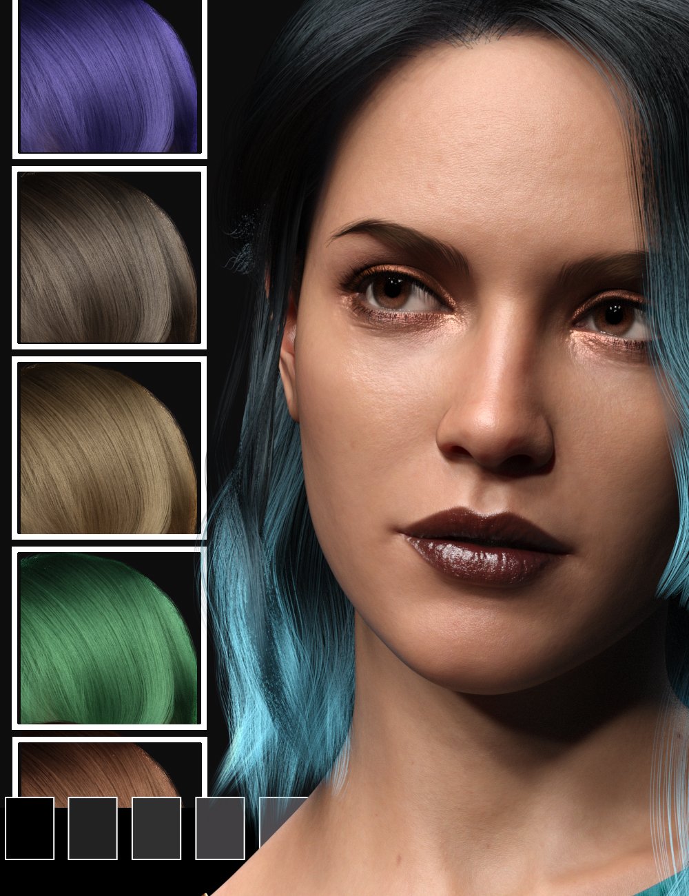 Line Zero dForce Strand Hair Shaders by: chevybabe25Code 66, 3D Models by Daz 3D