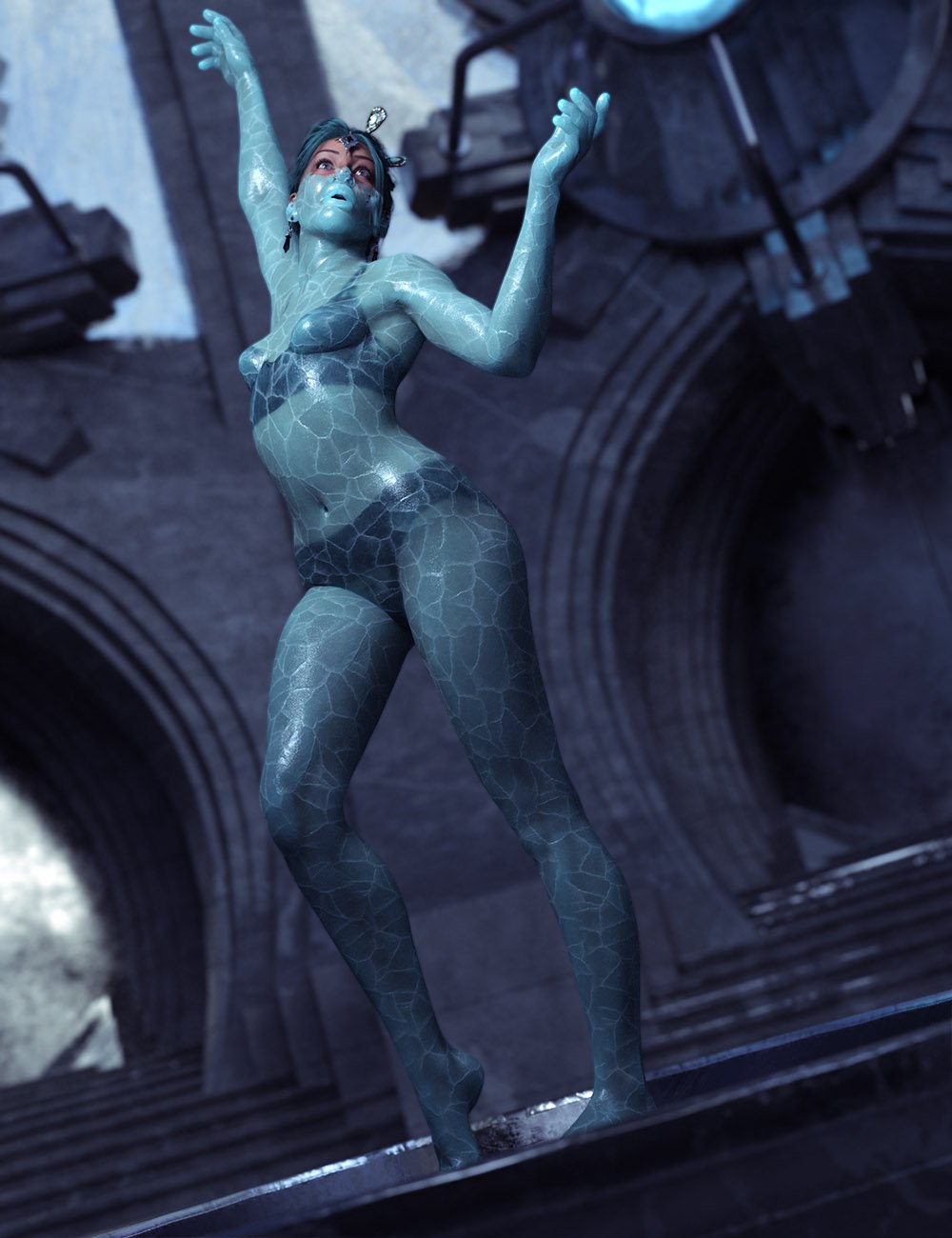 Ice and Snow Skin Builder Genesis 9 by: ForbiddenWhispers, 3D Models by Daz 3D
