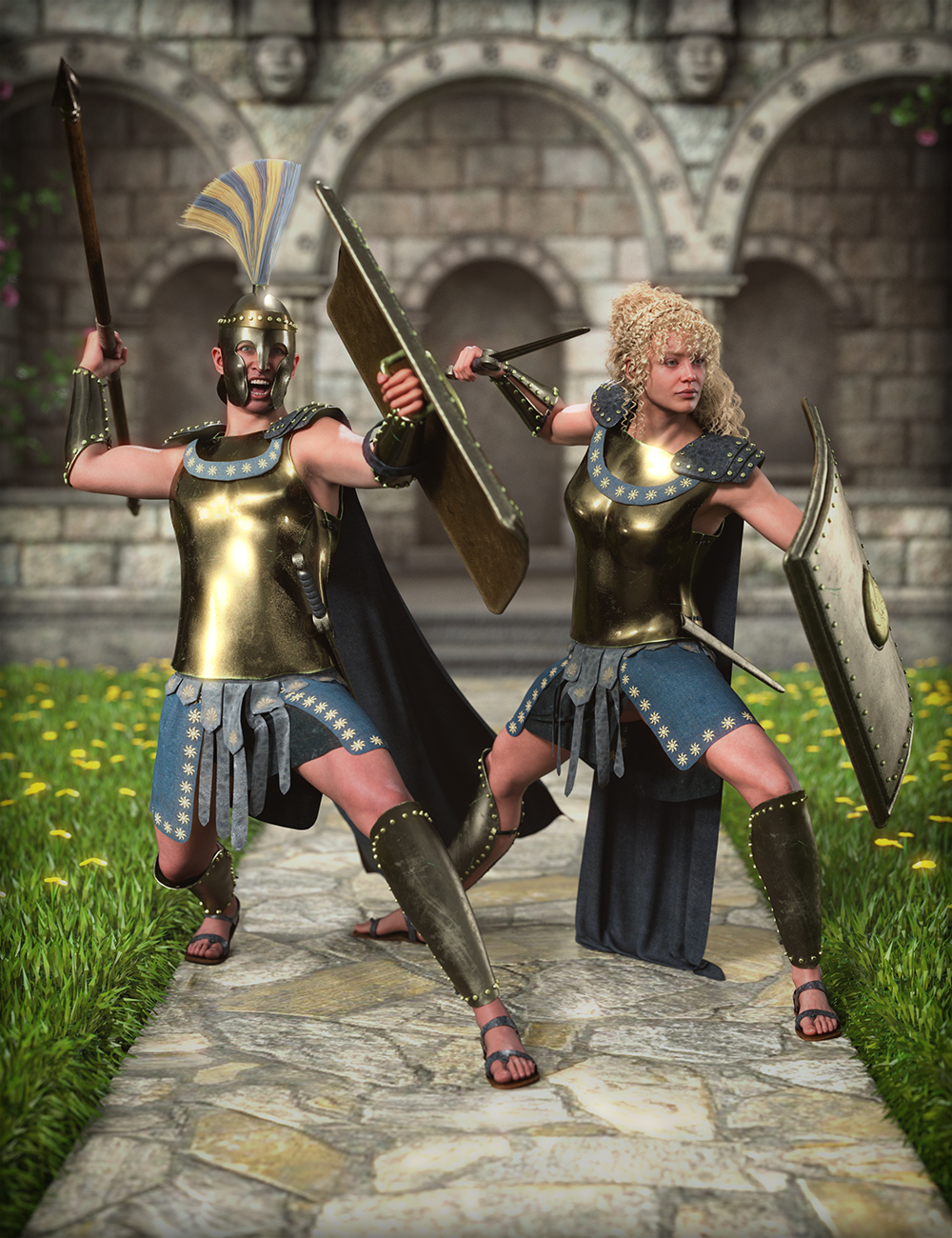 MD dForce Trojans Armor for Genesis 8, 8.1 Males and 9 by: MikeD, 3D Models by Daz 3D