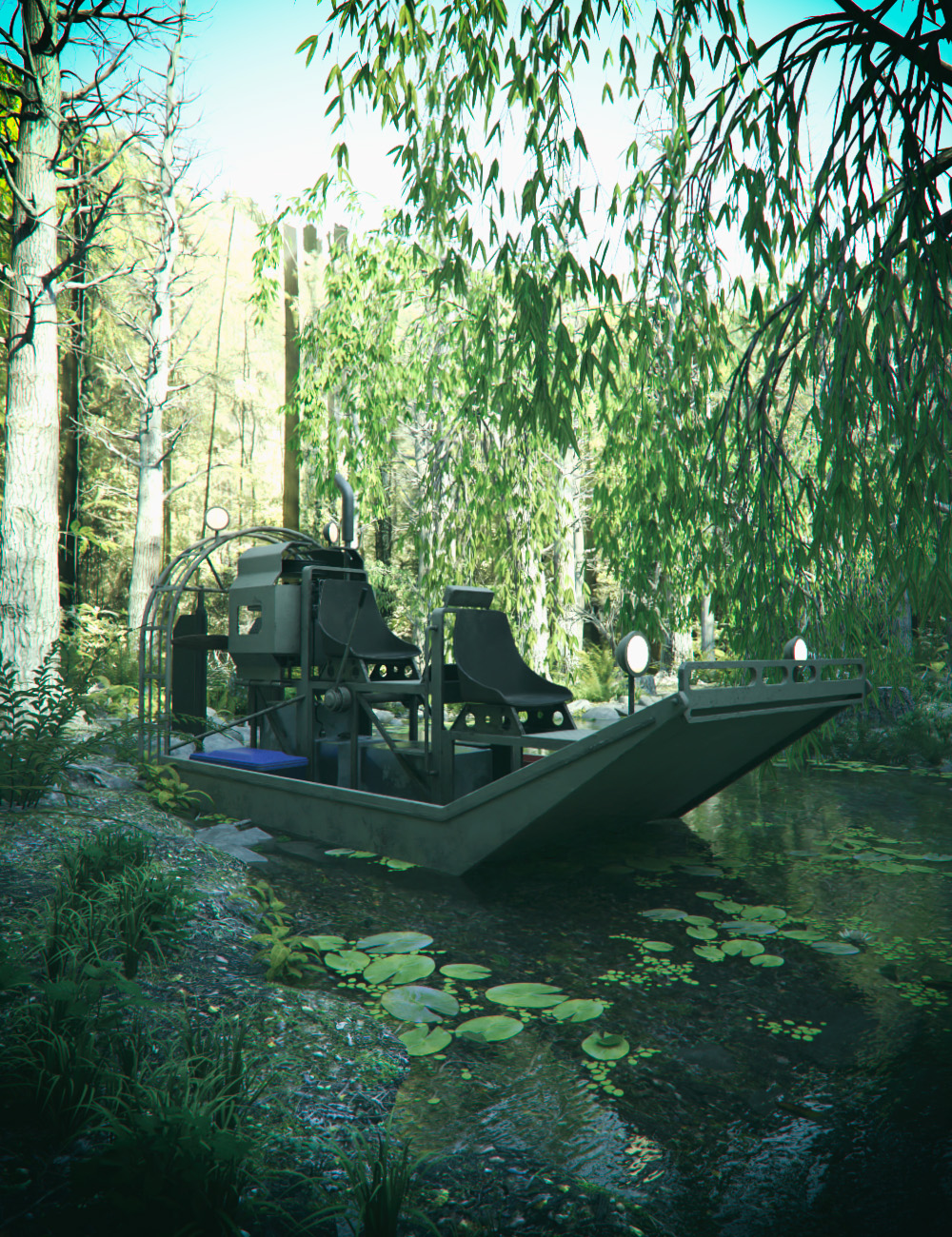 Airboat by: Mely3D, 3D Models by Daz 3D