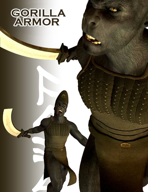 Ape World Gorilla Armor by: The AntFarm, 3D Models by Daz 3D