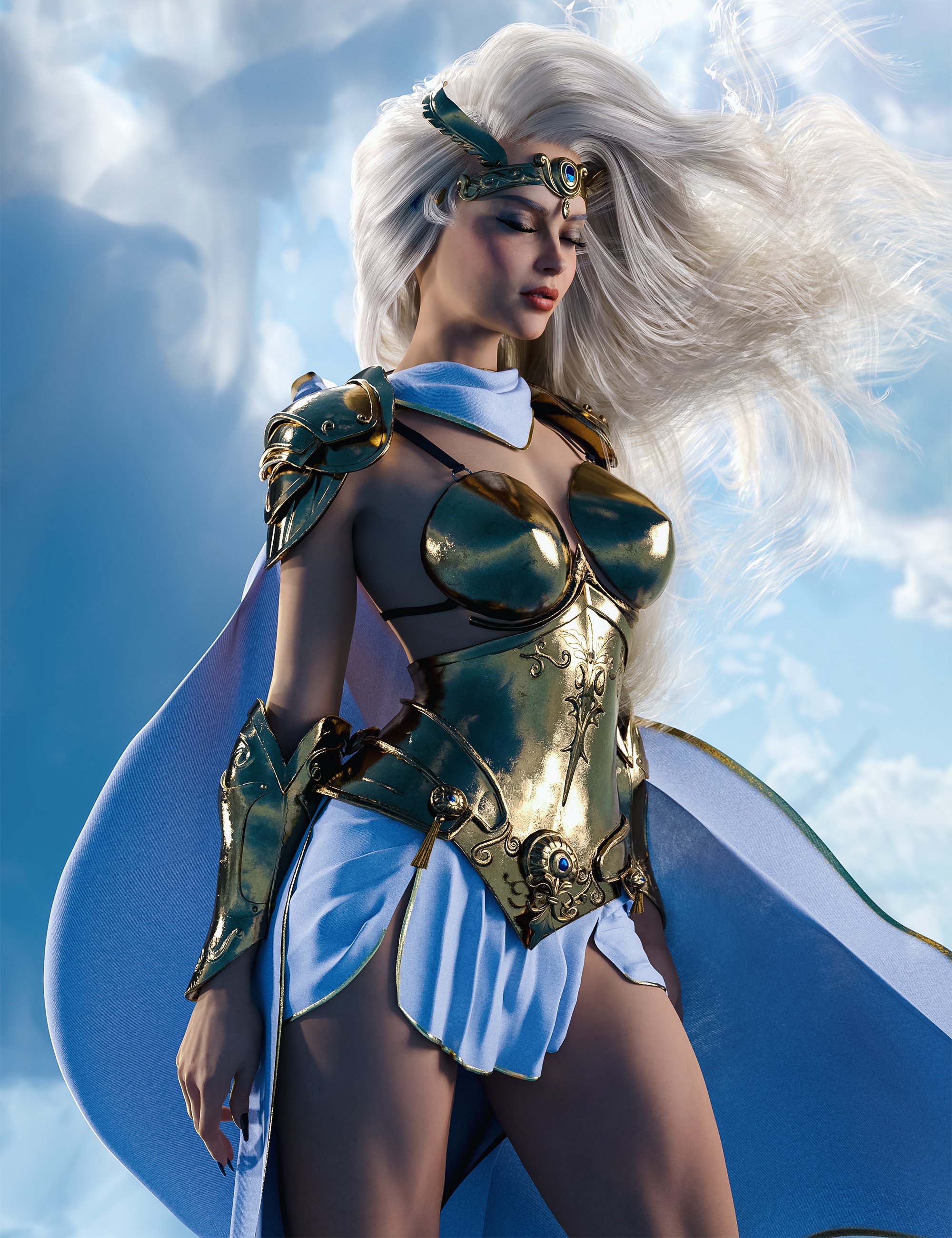BW dForce Guardian Goddess Outfit for Genesis 9 Genesis 8 and Genesis 8.1 Female by: Beautyworks, 3D Models by Daz 3D