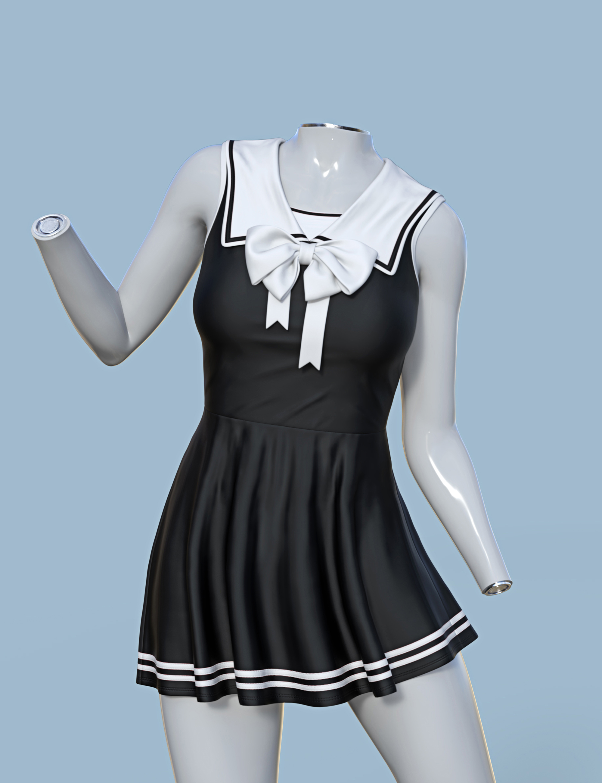 dForce SU Sailor Outfit for Genesis 9, 8.1, and 8 Female | Daz 3D