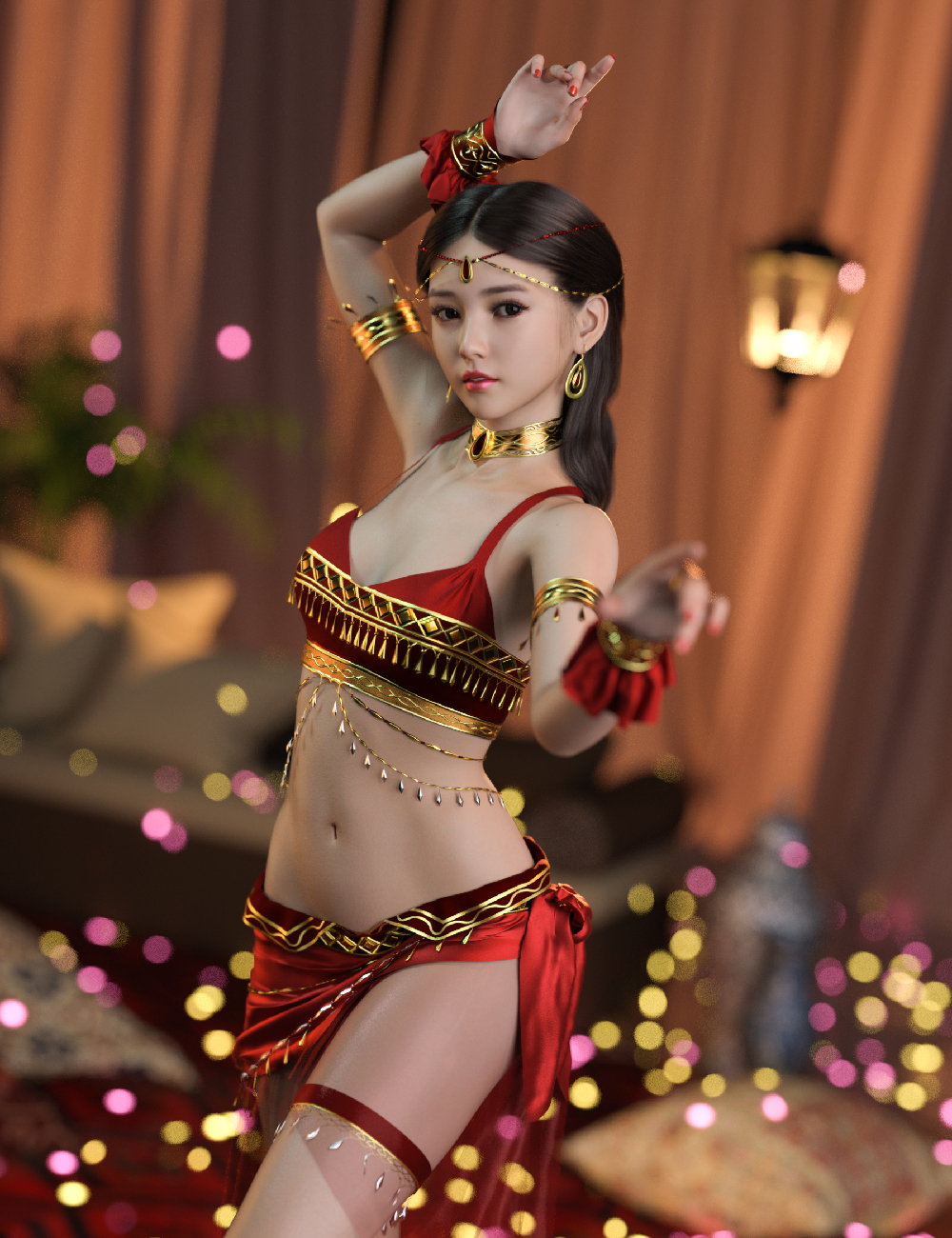 dForce MKTG Star Dancer Outfit for Genesis 9, 8.1 and 8 Female by: MoonK-TG, 3D Models by Daz 3D