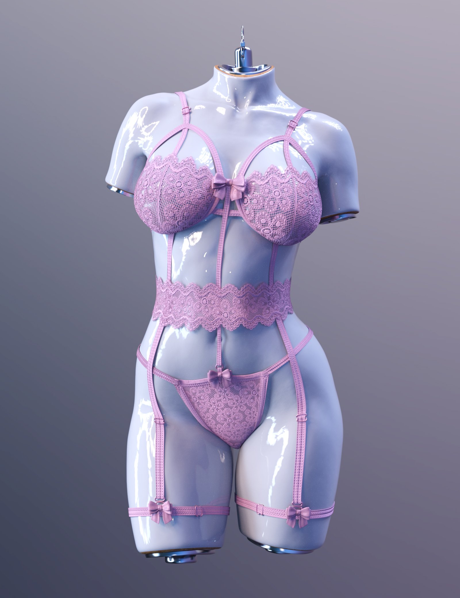X-Fashion Big Bow Lingerie by: xtrart-3d, 3D Models by Daz 3D