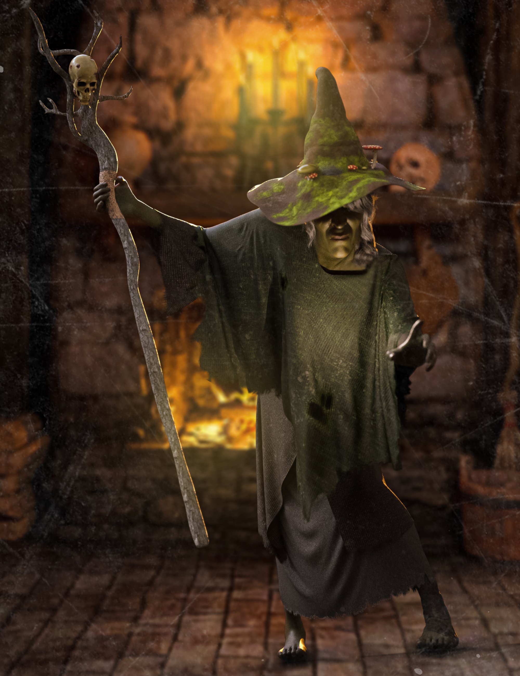 dForce Wicked Witch Outfit For Genesis 9 by: Aesthetic HouseMarcs Art, 3D Models by Daz 3D