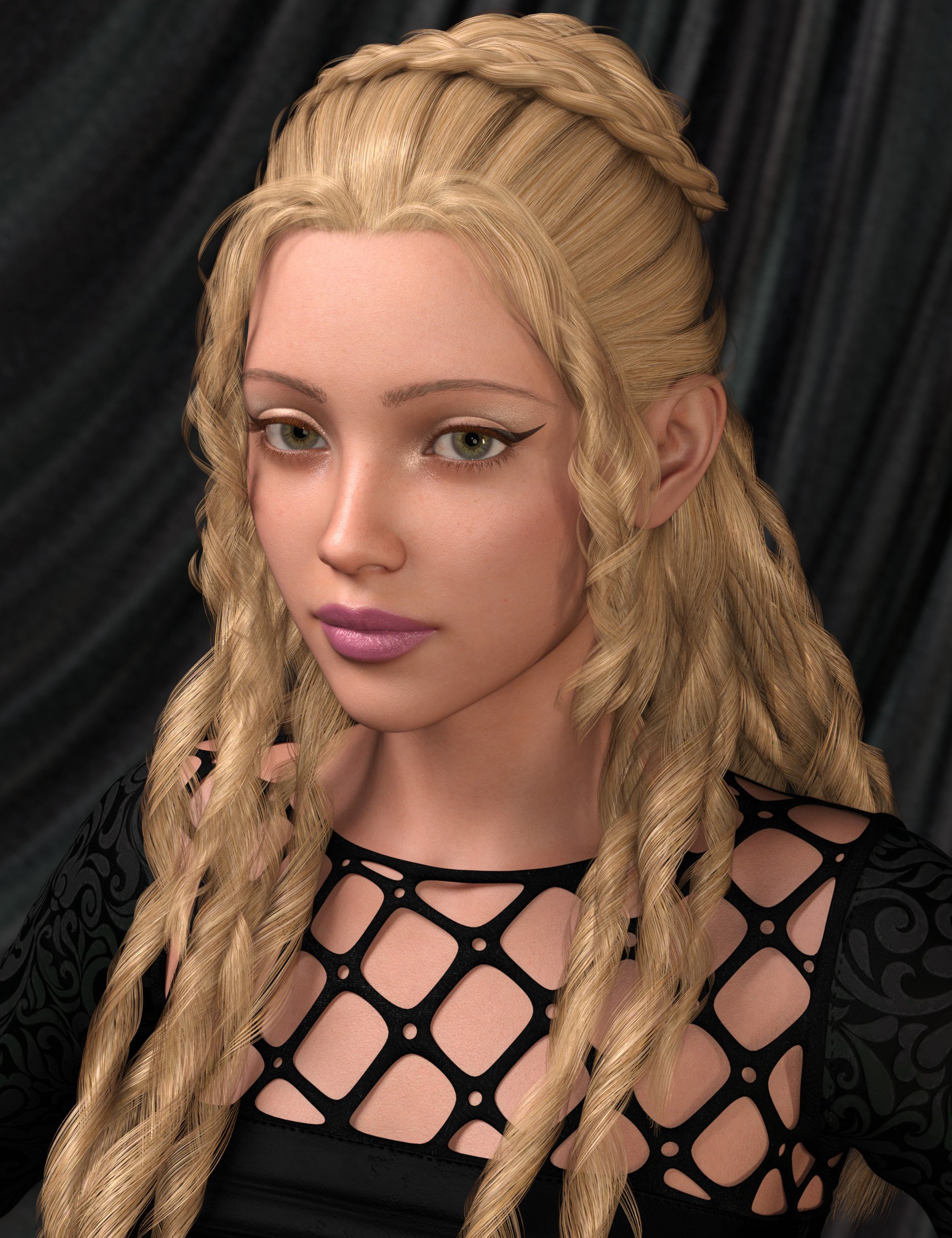 Aurelia Hair for Genesis 9 by: Akhelloos, 3D Models by Daz 3D
