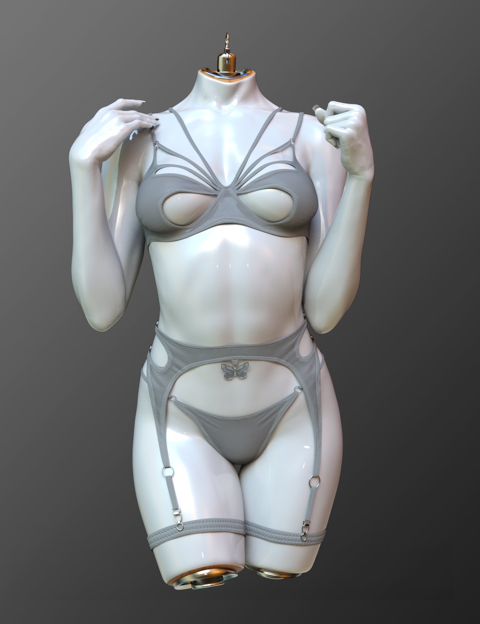 X-Fashion Butterfly Lingerie Genesis 9 by: xtrart-3d, 3D Models by Daz 3D