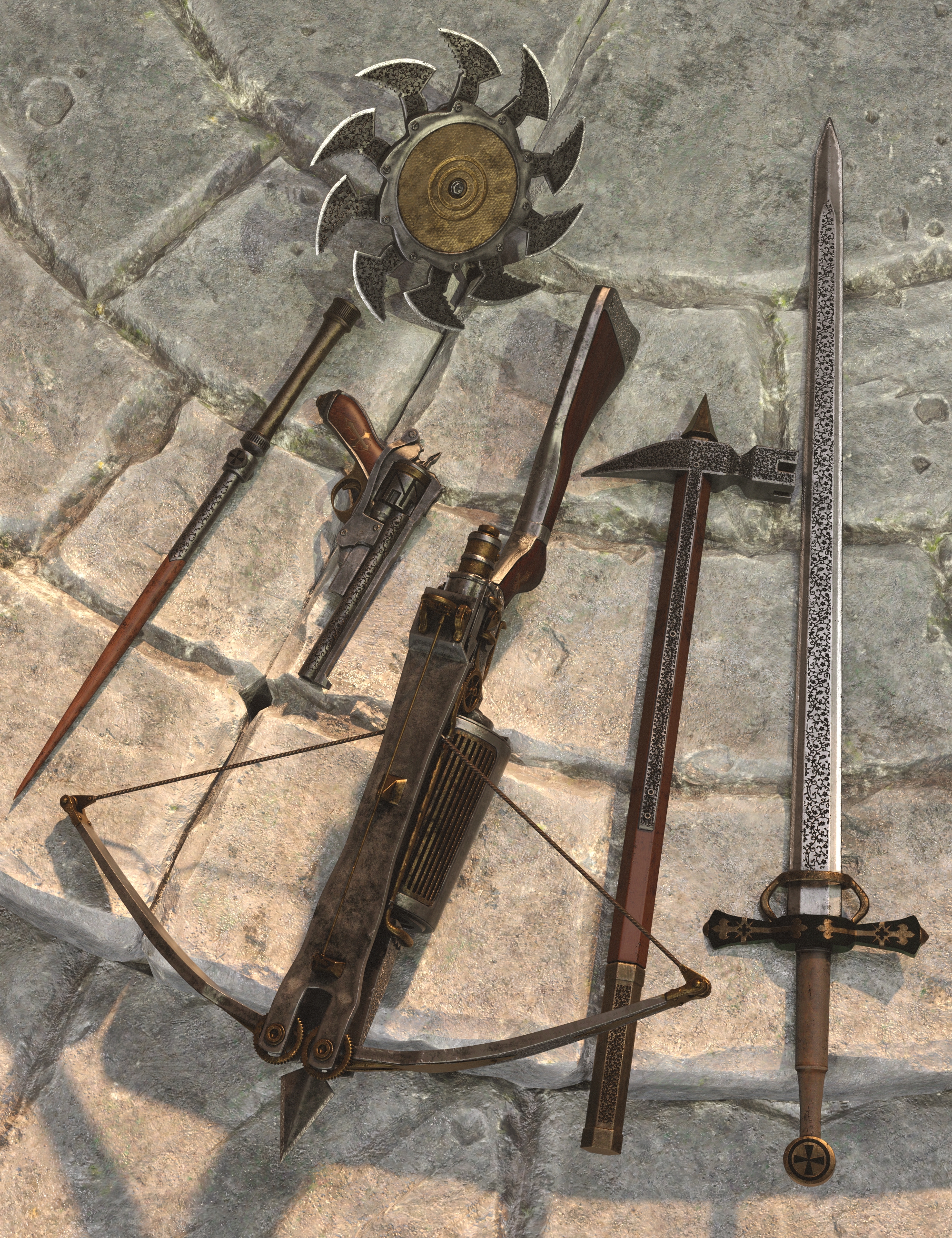 Drusilla Weapons Collection by: Britech, 3D Models by Daz 3D