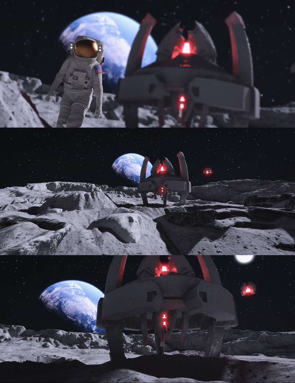 Aliens On The Moon by: Dreamlight, 3D Models by Daz 3D