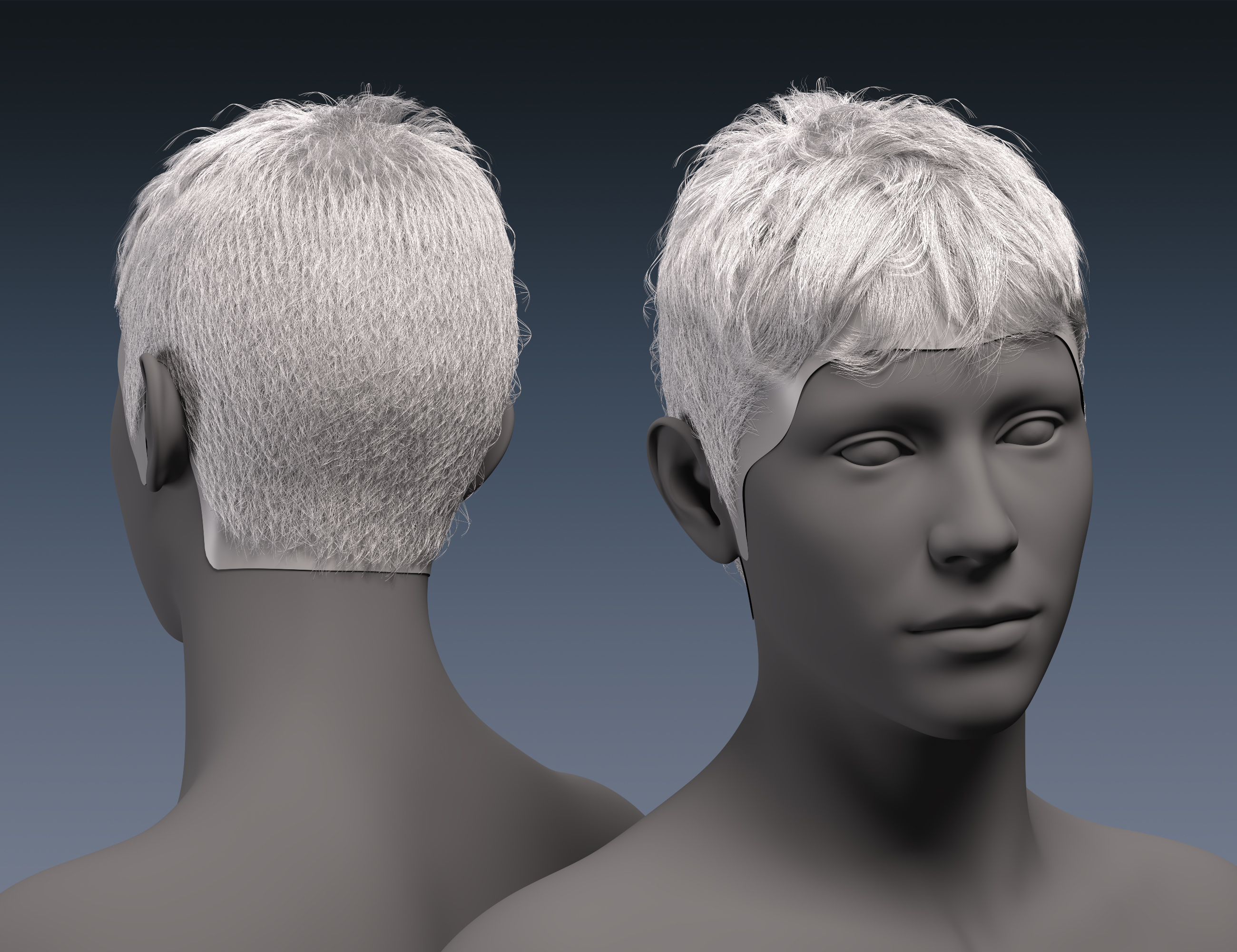 Daz 3D - Blond Hair for Genesis 2 Male(s) - wide 6