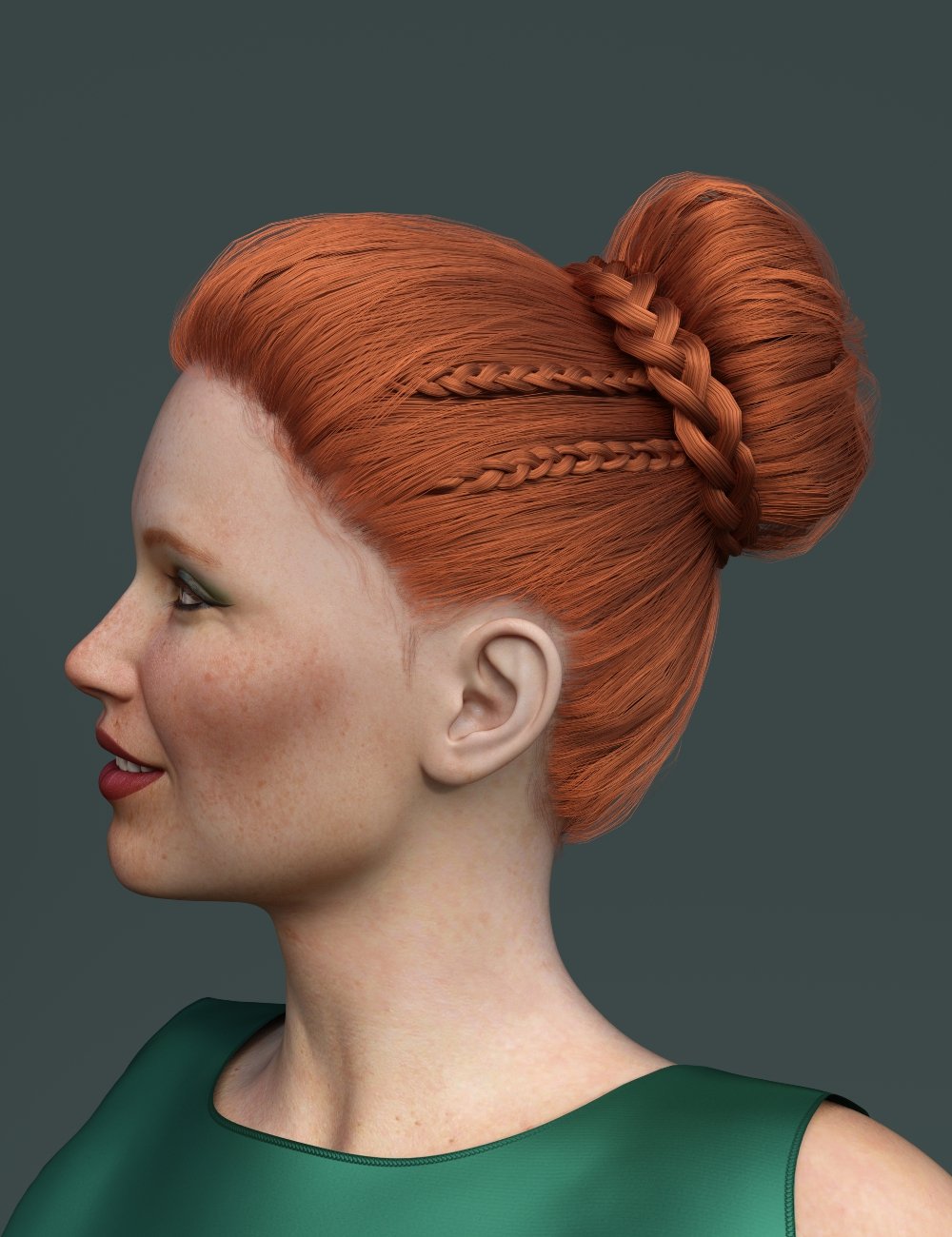 Braided Updo for Genesis 8 and 8.1 Females and Genesis 9 by: TMDesign, 3D Models by Daz 3D