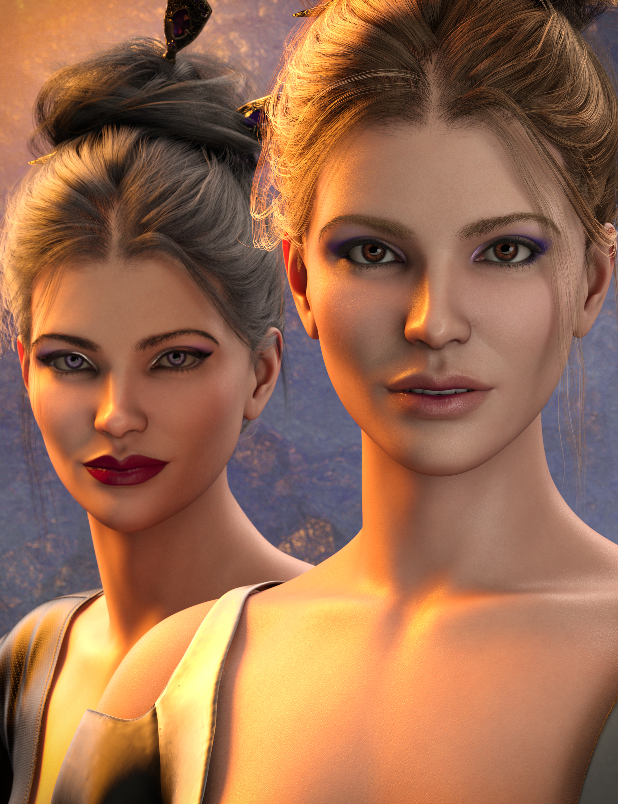 CC Alenia and Evelyne for Genesis 9 by: ChangelingChick, 3D Models by Daz 3D