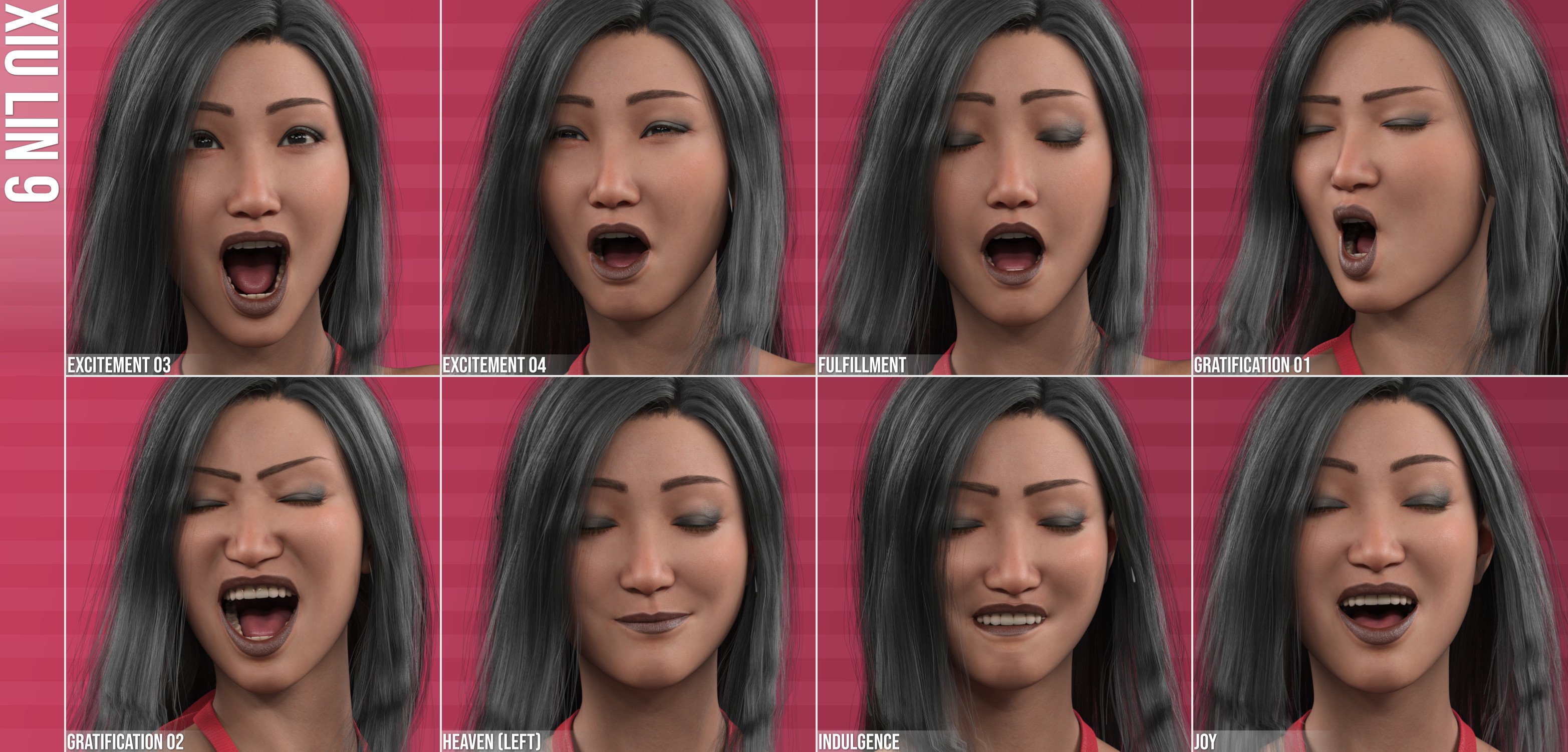 Ng Faces Of Pleasure And Happiness For Genesis 9 Daz 3d