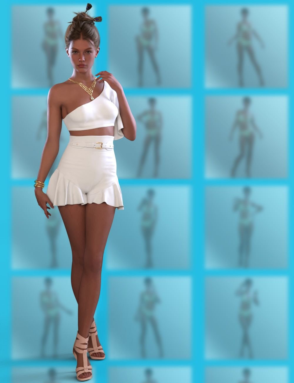 Fashion In San-Sebastian - Poses for Genesis 9 Feminine by: ArrynOnnel, 3D Models by Daz 3D