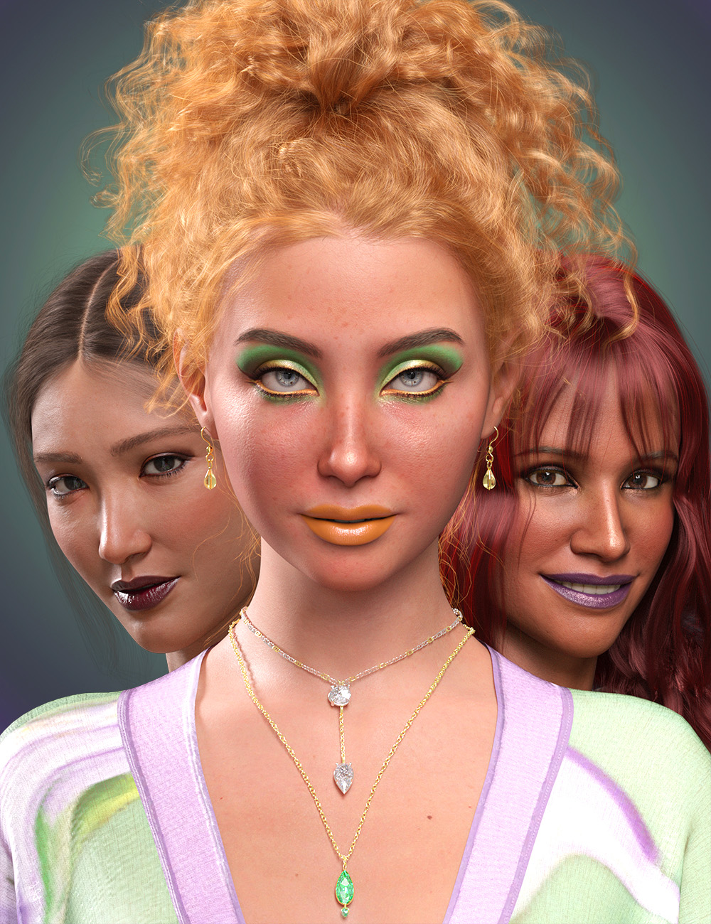 CX All Occasion Makeup for Genesis 9 by: Corax, 3D Models by Daz 3D