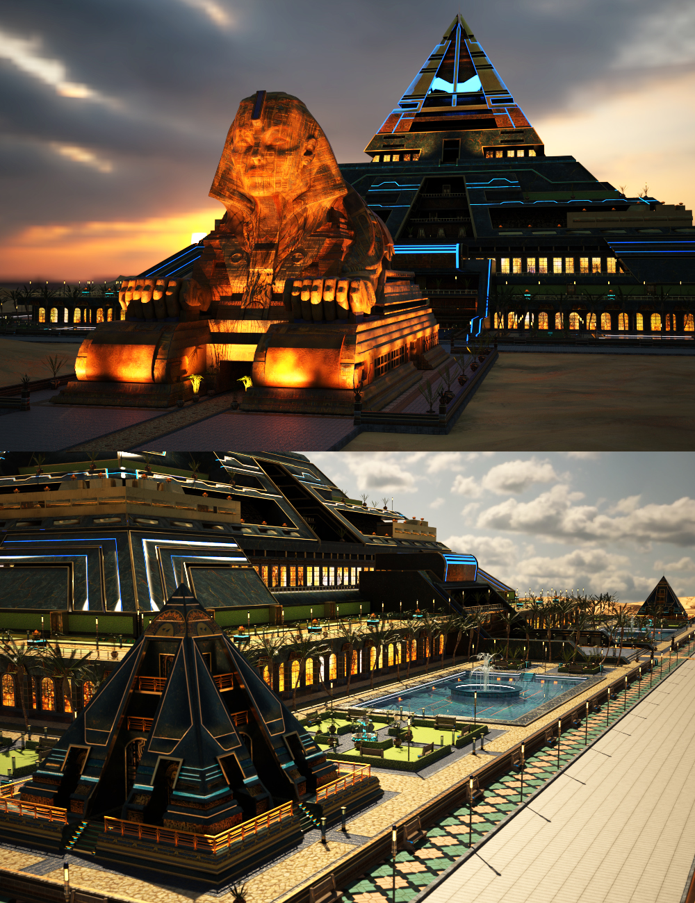 XI Futuristic Pyramid by: Xivon, 3D Models by Daz 3D