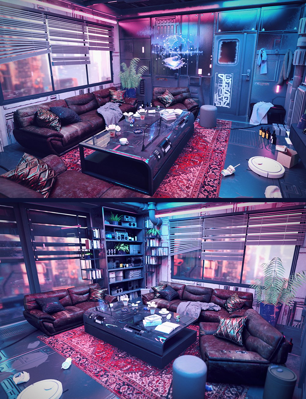 Cyberpunk Condo Living Room by: Polish, 3D Models by Daz 3D