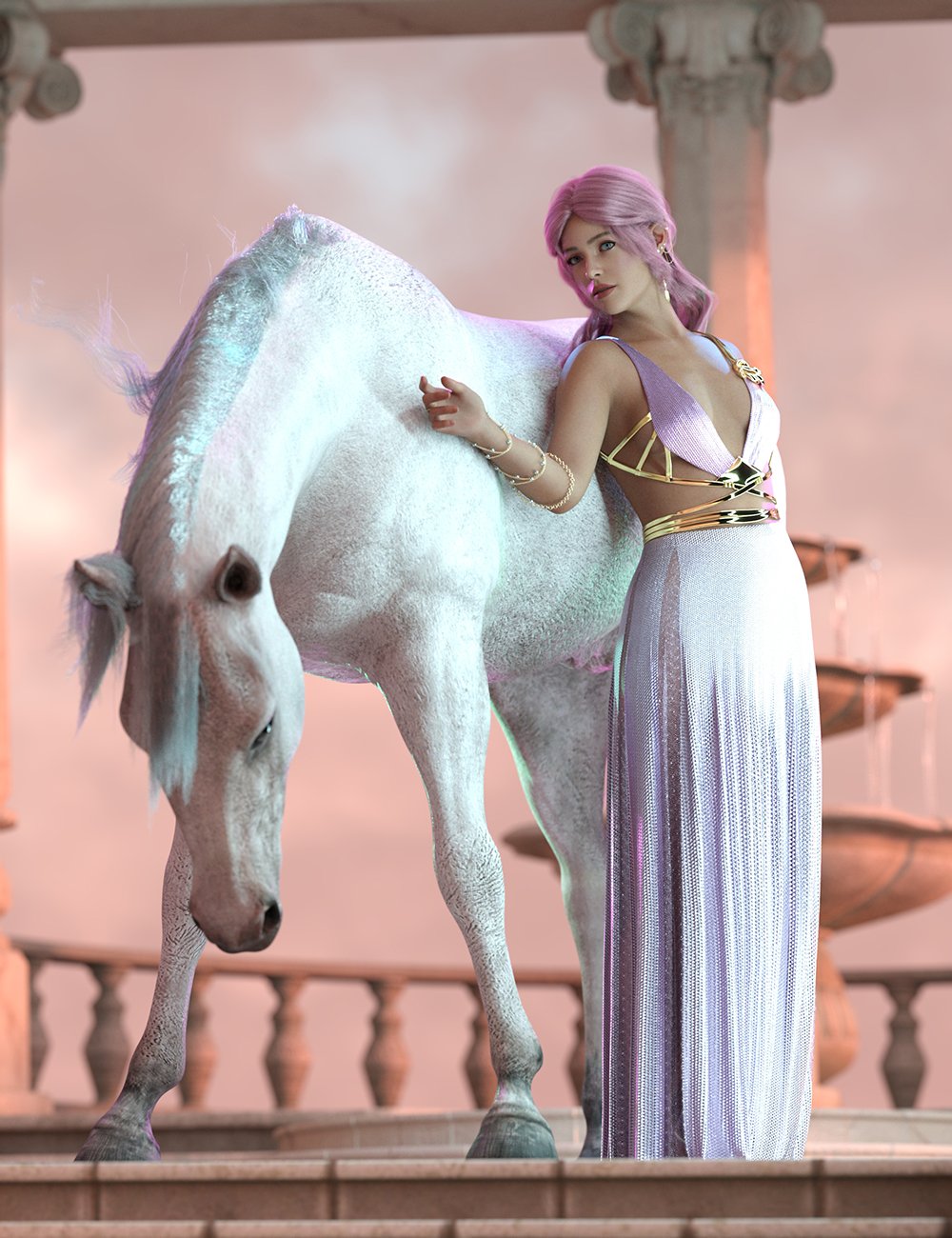 Lady of the Horse Poses for Daz Horse 3 and Genesis 9 Feminine by: Ensary, 3D Models by Daz 3D