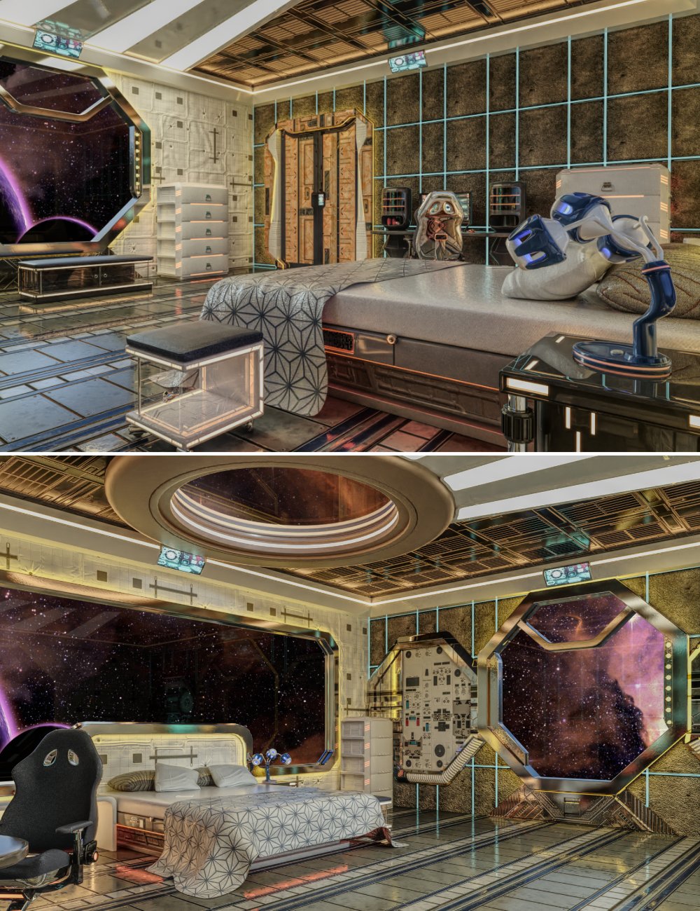 Gravity Space Bedroom by: clacydarch, 3D Models by Daz 3D