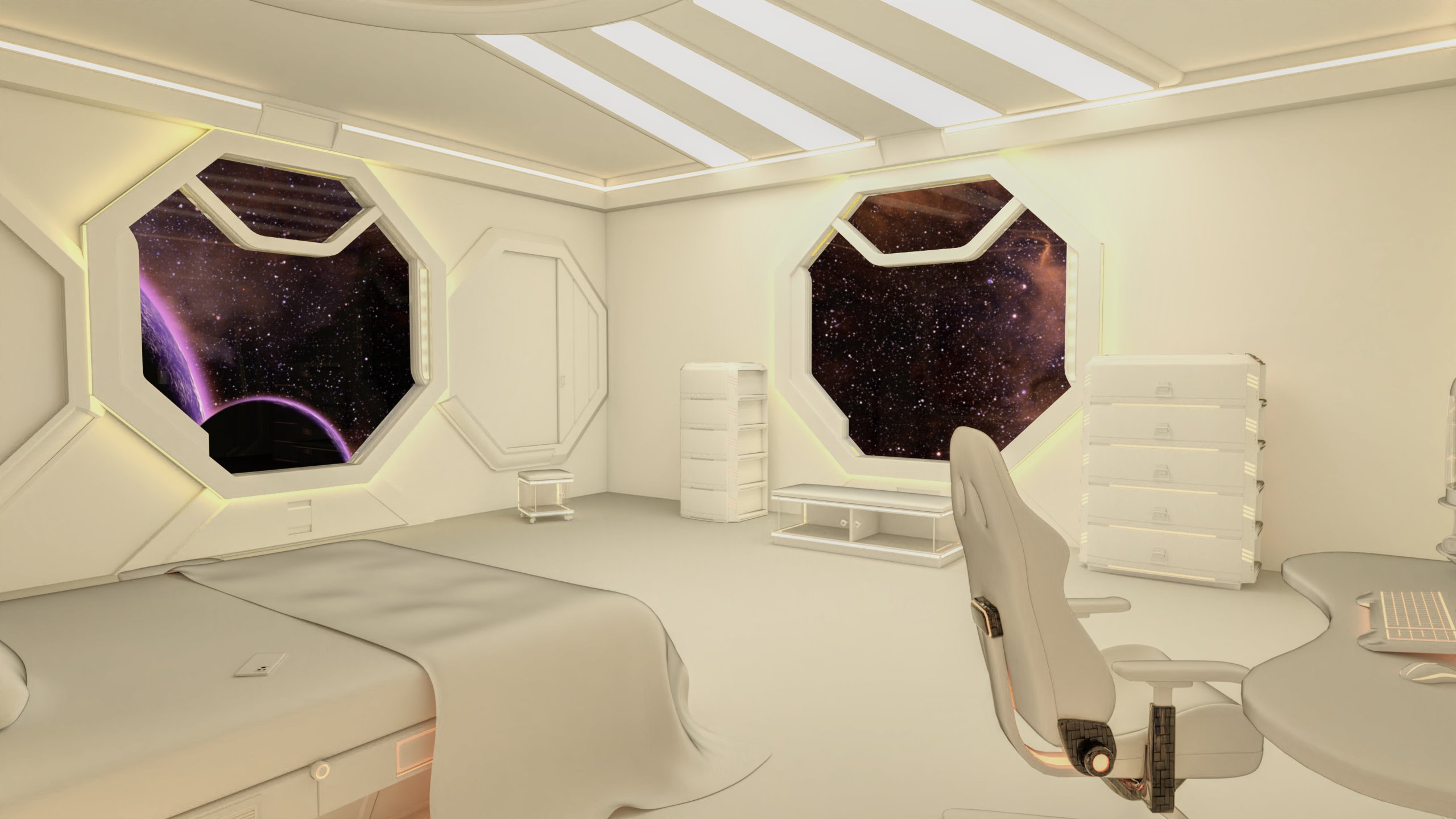 Gravity Space Bedroom | Daz 3D