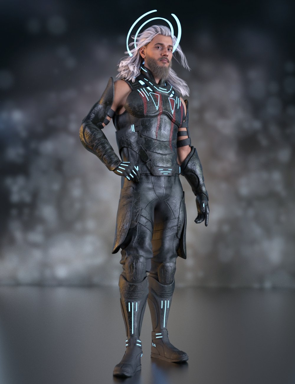 Sci-Fi God Armor Outfit for Genesis 9 by: Yura, 3D Models by Daz 3D