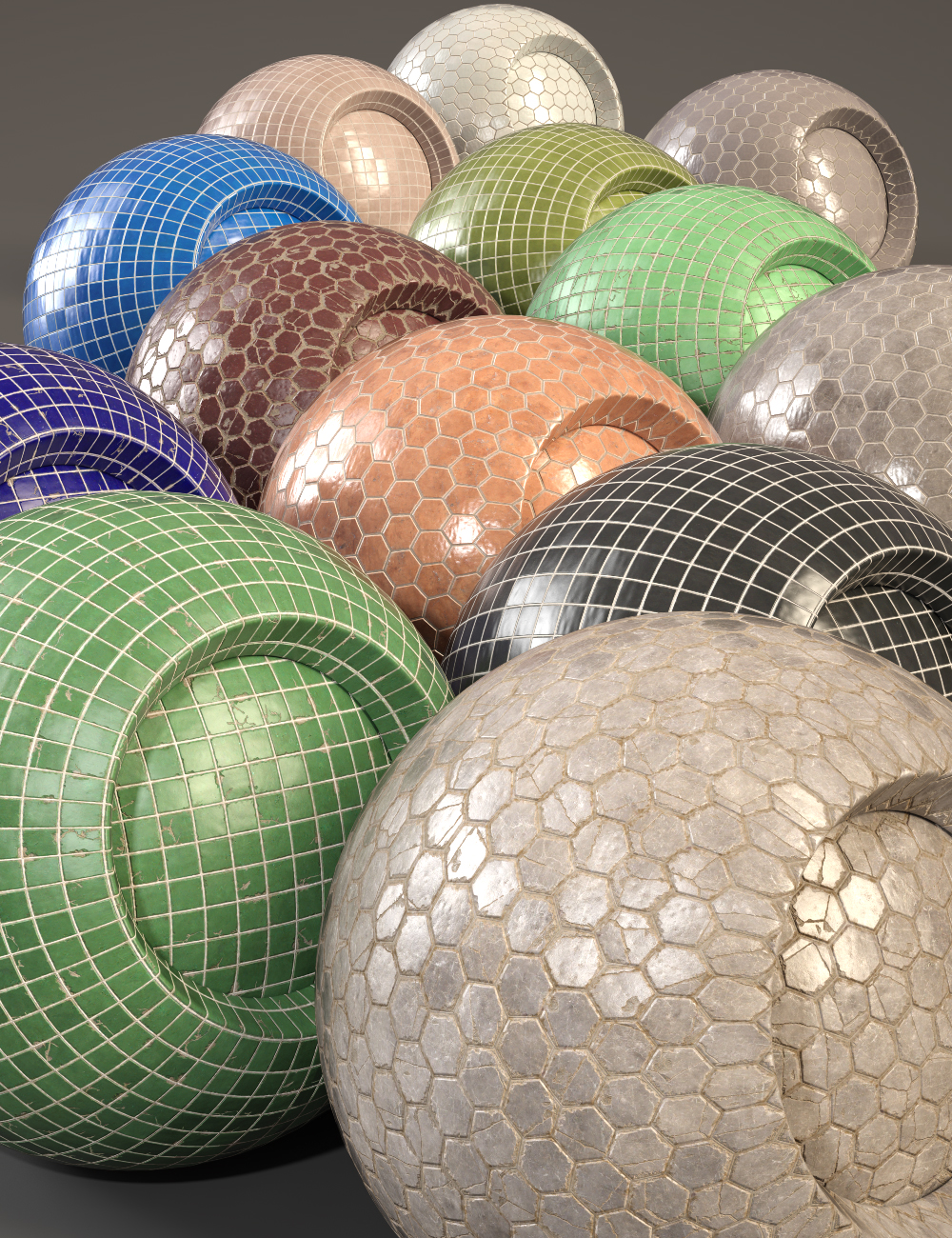 Mosaic Tiles - Iray Shaders by: Dimidrol, 3D Models by Daz 3D