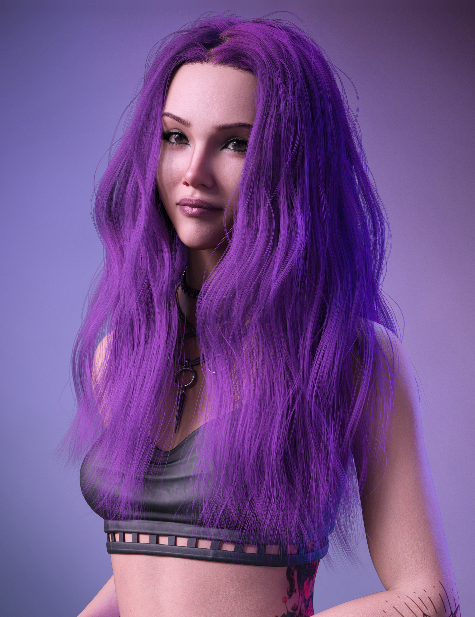 dForce XYZ Natural Curly Hair for Genesis 9 by: XYZ, 3D Models by Daz 3D