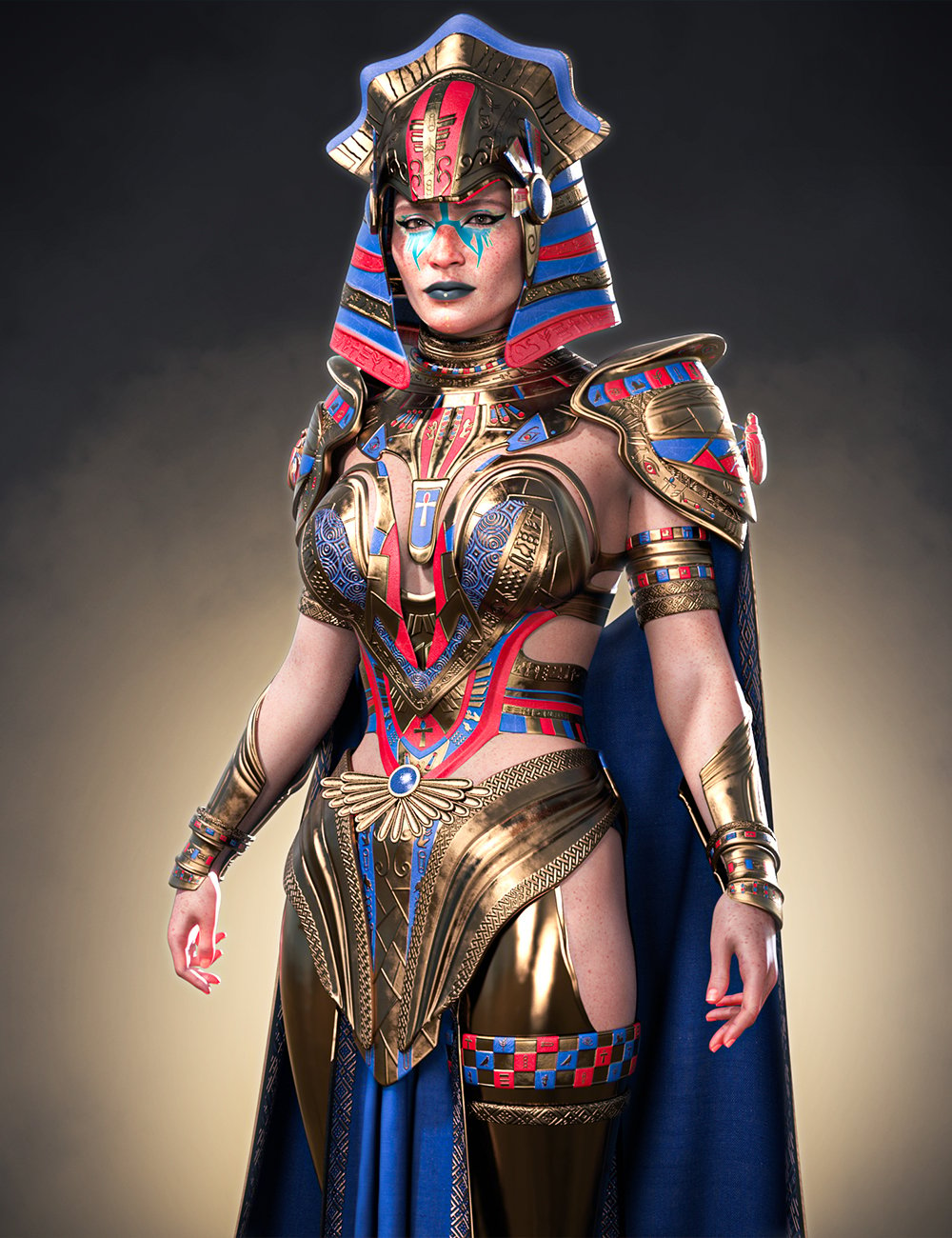 dforce Egyptian Goddess Outfit for Genesis 9 by: fefecoolyellow, 3D Models by Daz 3D