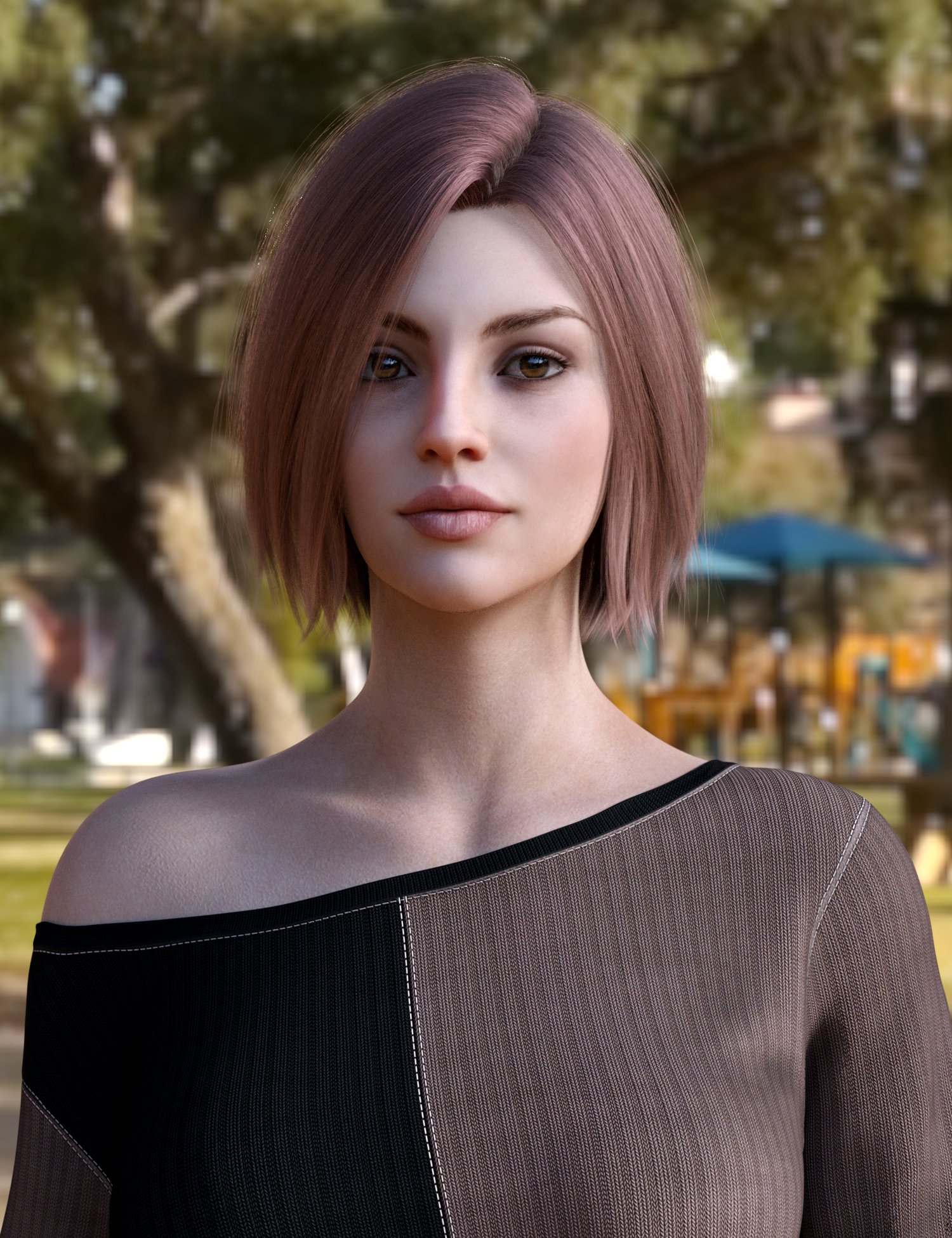 BS Short Hair for Genesis 9, 8.1, and 8 Female by: BirthStone, 3D Models by Daz 3D