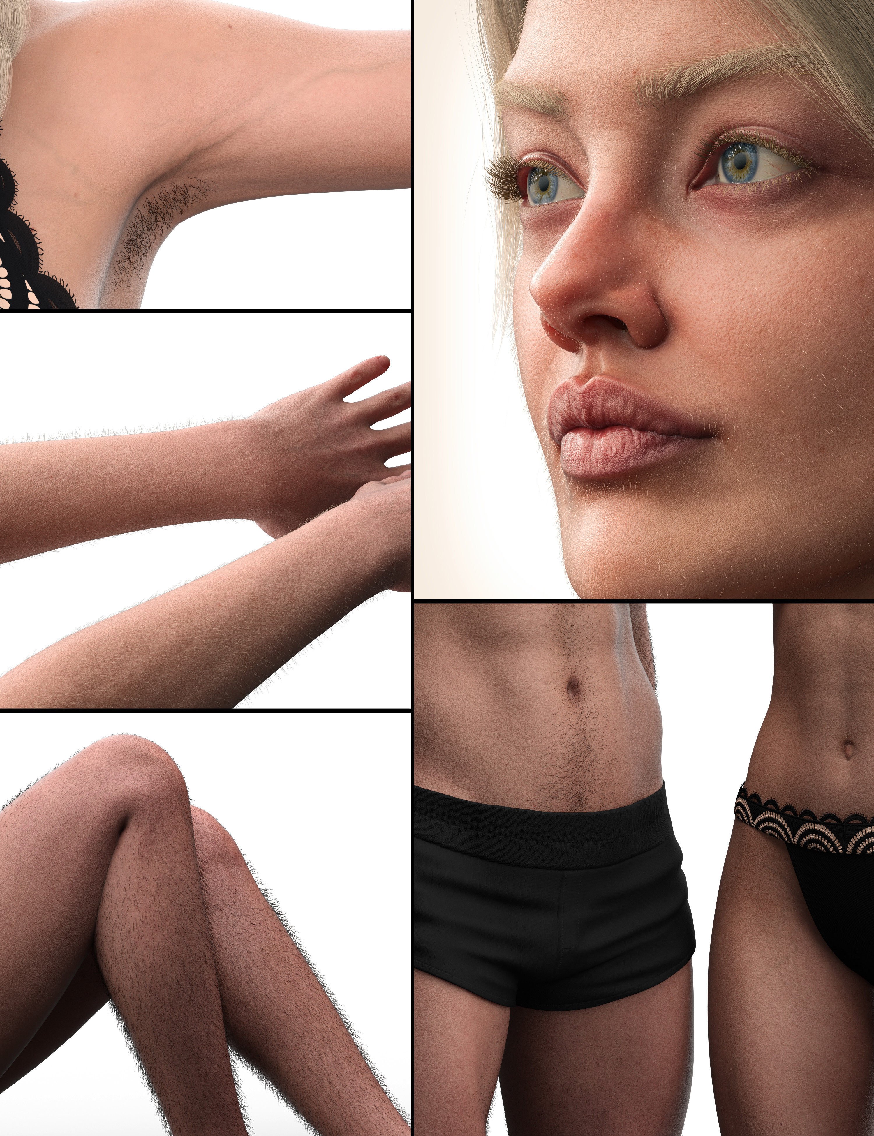 Genesis 9 Body and Vellus Hairs by: , 3D Models by Daz 3D
