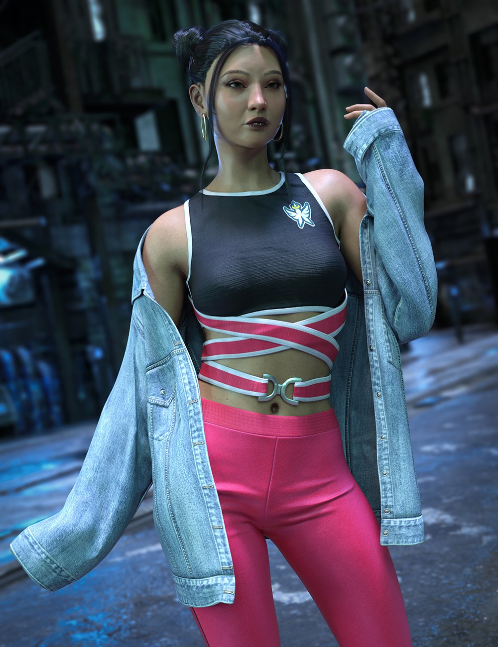 Yuko dForce OVZ Outfit for Genesis 9 by: Luthbellina, 3D Models by Daz 3D